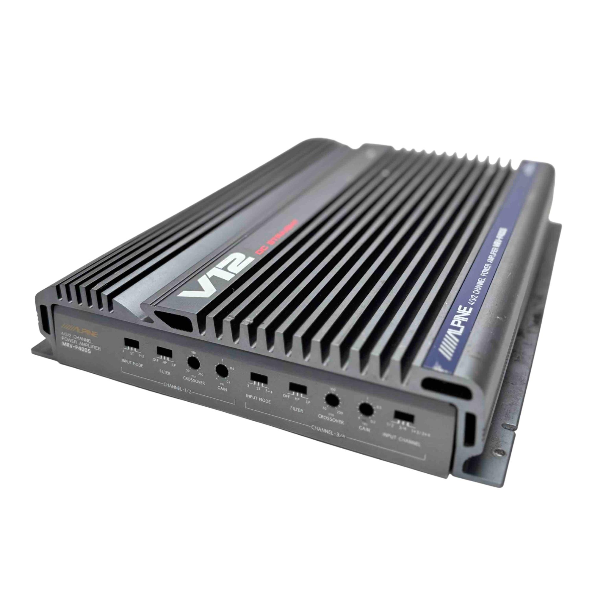 カーオーディオ (N349)Alpine Power Amplifier MRV-F400S Alpine V12 MRV-F400S 4/3/2 Channel Power Car Amplifier Gray