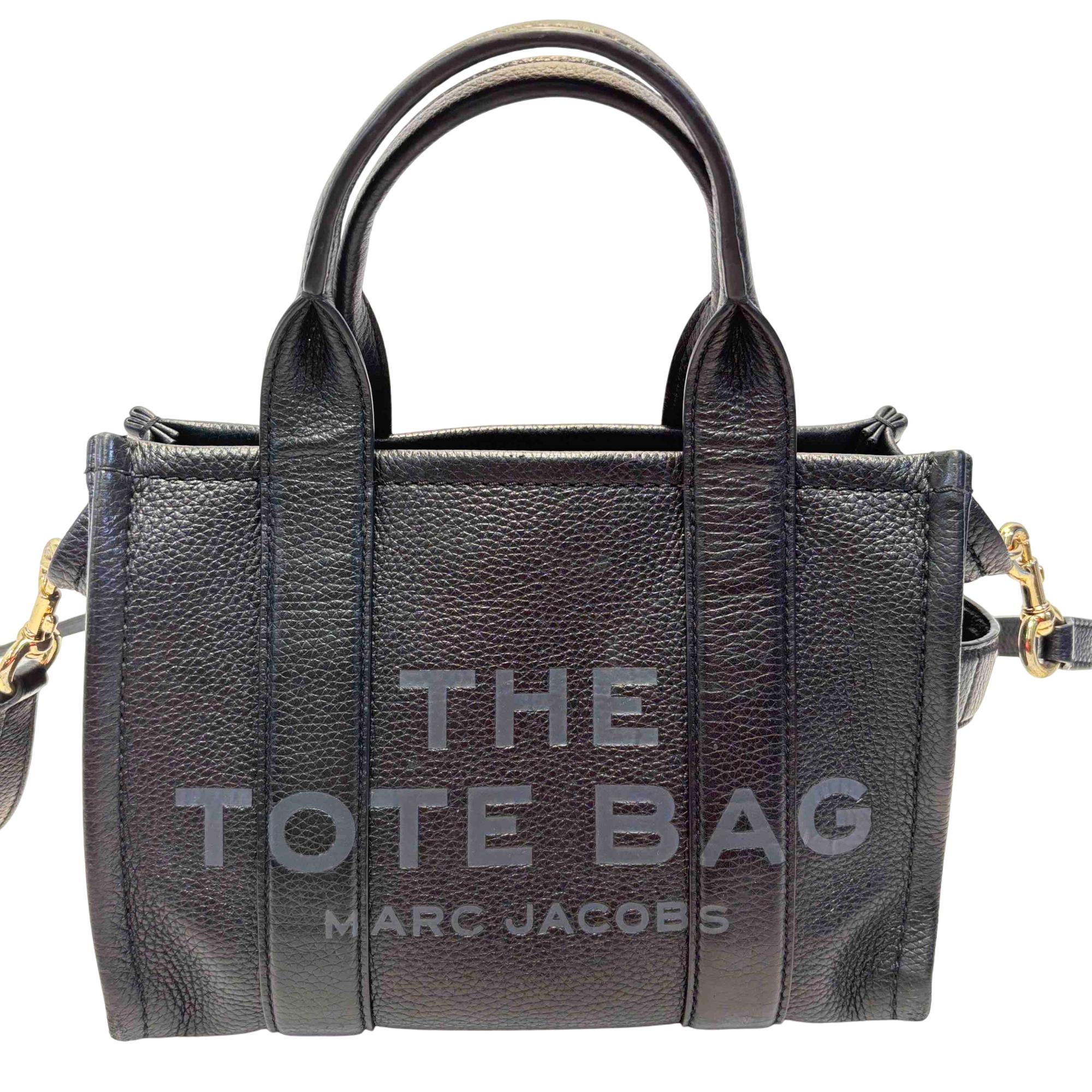 Marc Jacobs The Tote Bag Black Pebbled Leather Handbag H009L01SP21 001
