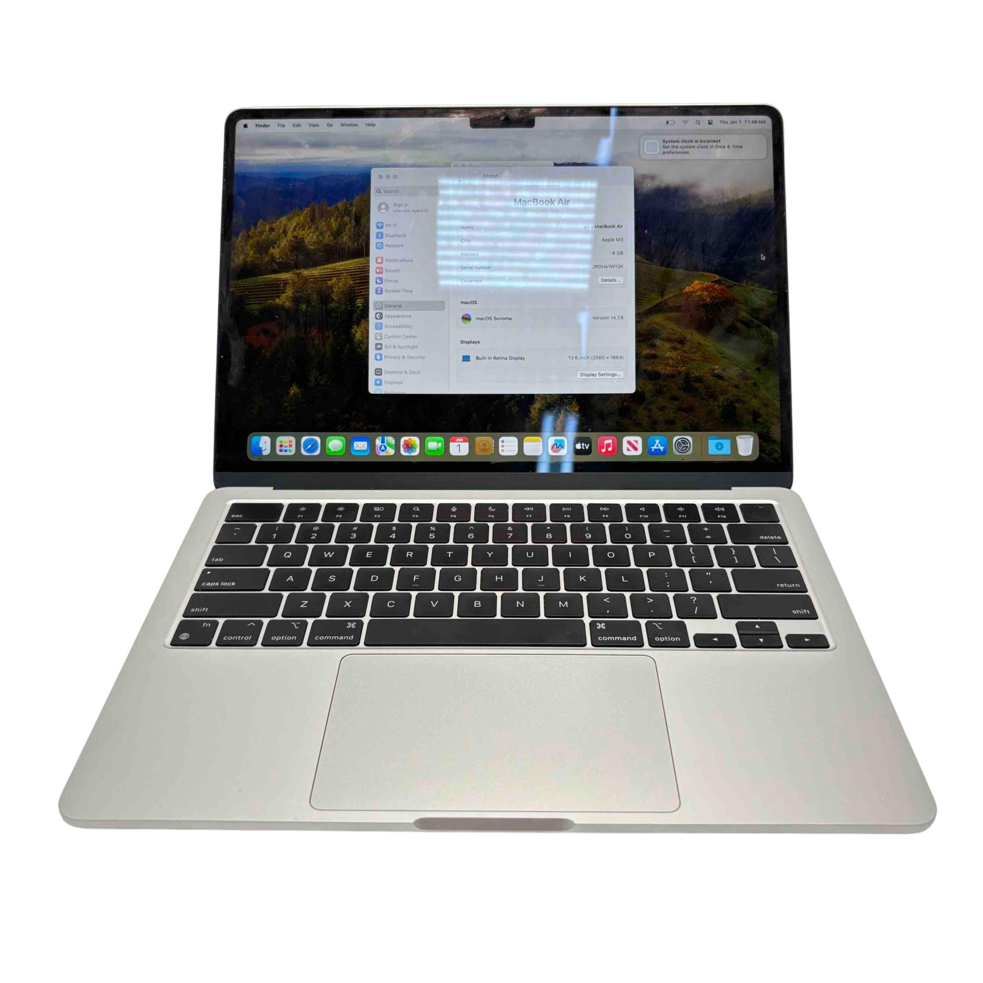 Apple MacBook Air (2024) MRXV3LL/A M3 Chip 4.05 GHz 8GB RAM