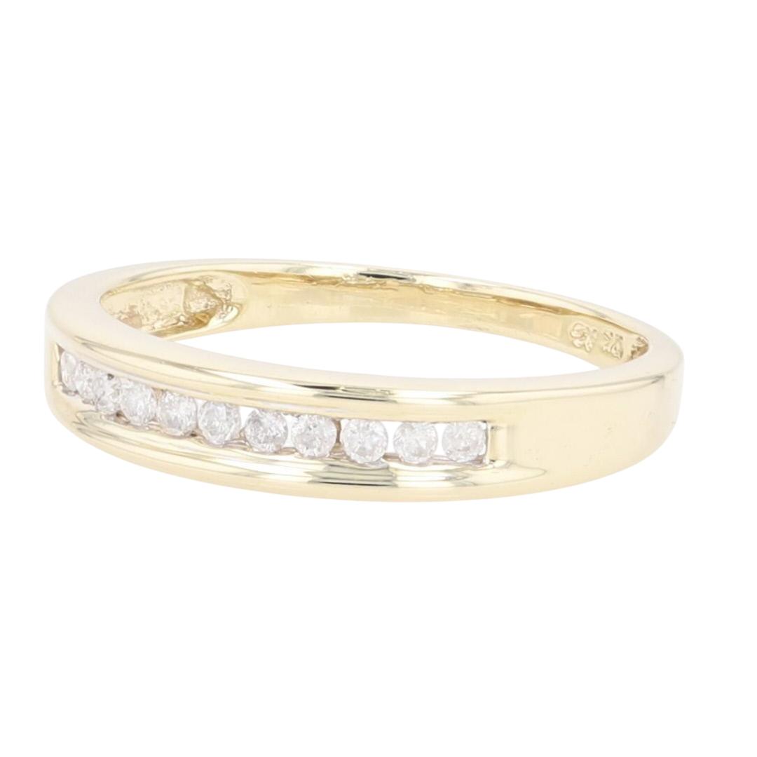 .11ctw Round Cut Diamond Channel-Set Wedding Band Ring 10k Yellow Gold ...