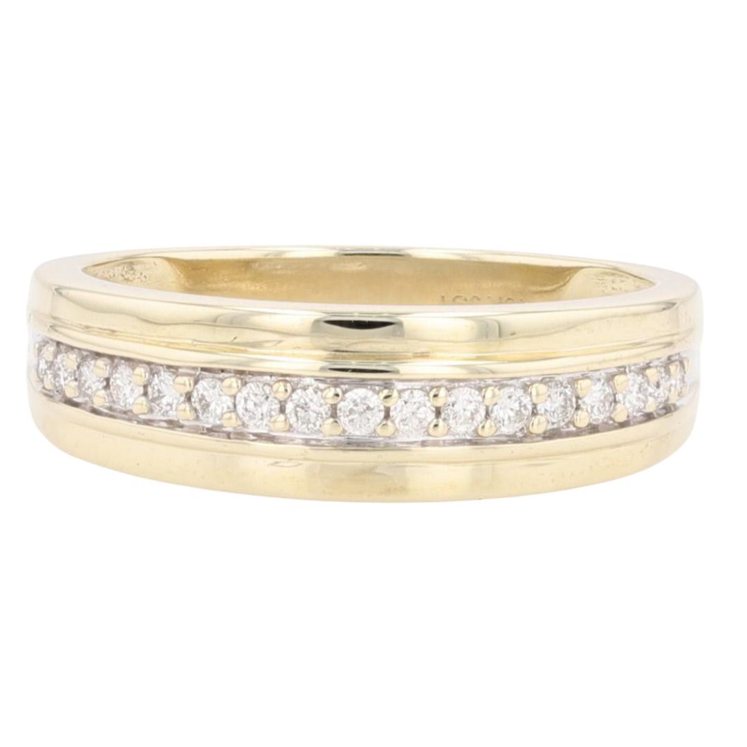 .22ctw Round Cut Diamond Prong Set Wedding Band Ring 10k Yellow Gold ...
