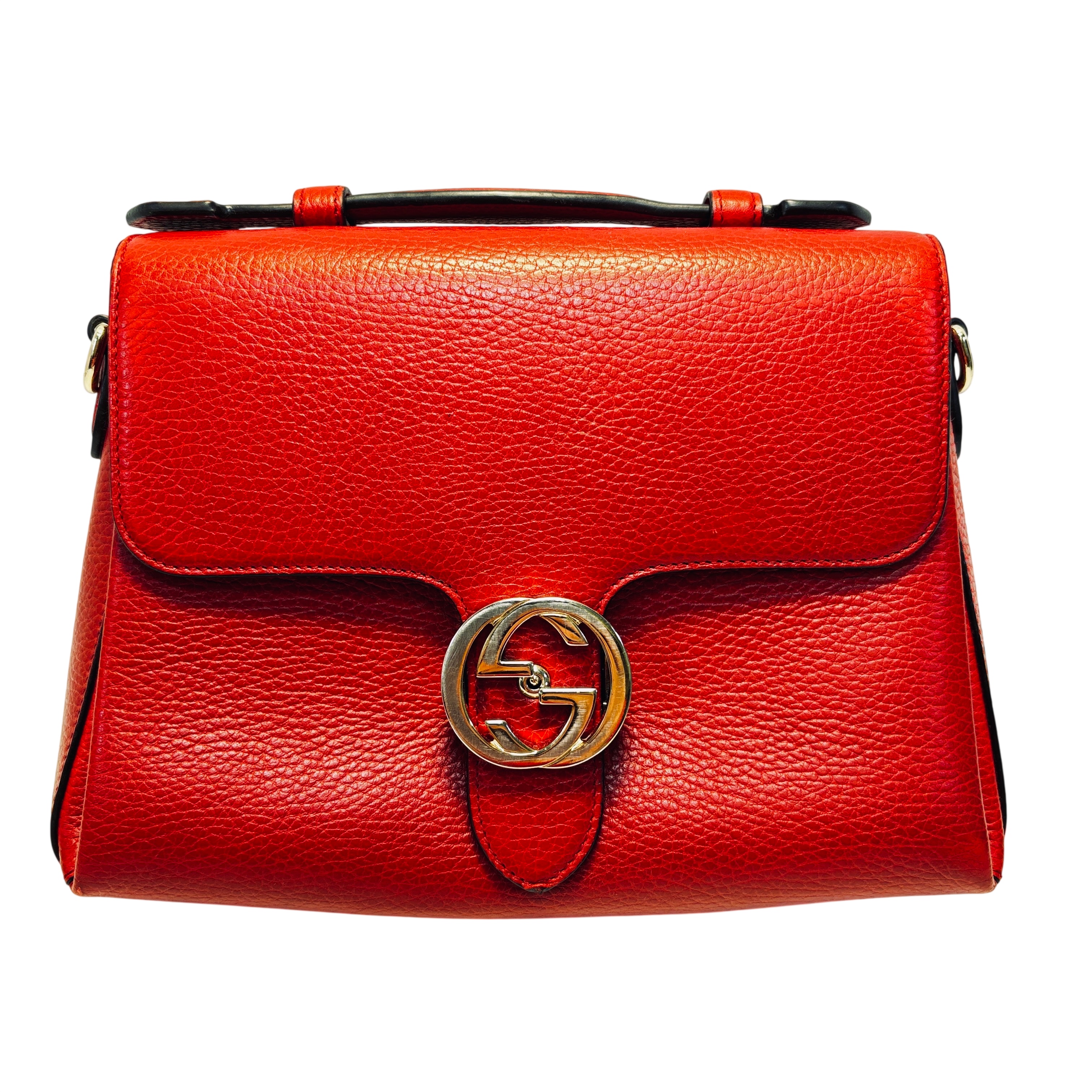 Gucci Small Dollar Interlocking G Satchel in Red 510302 CAO0G 6420