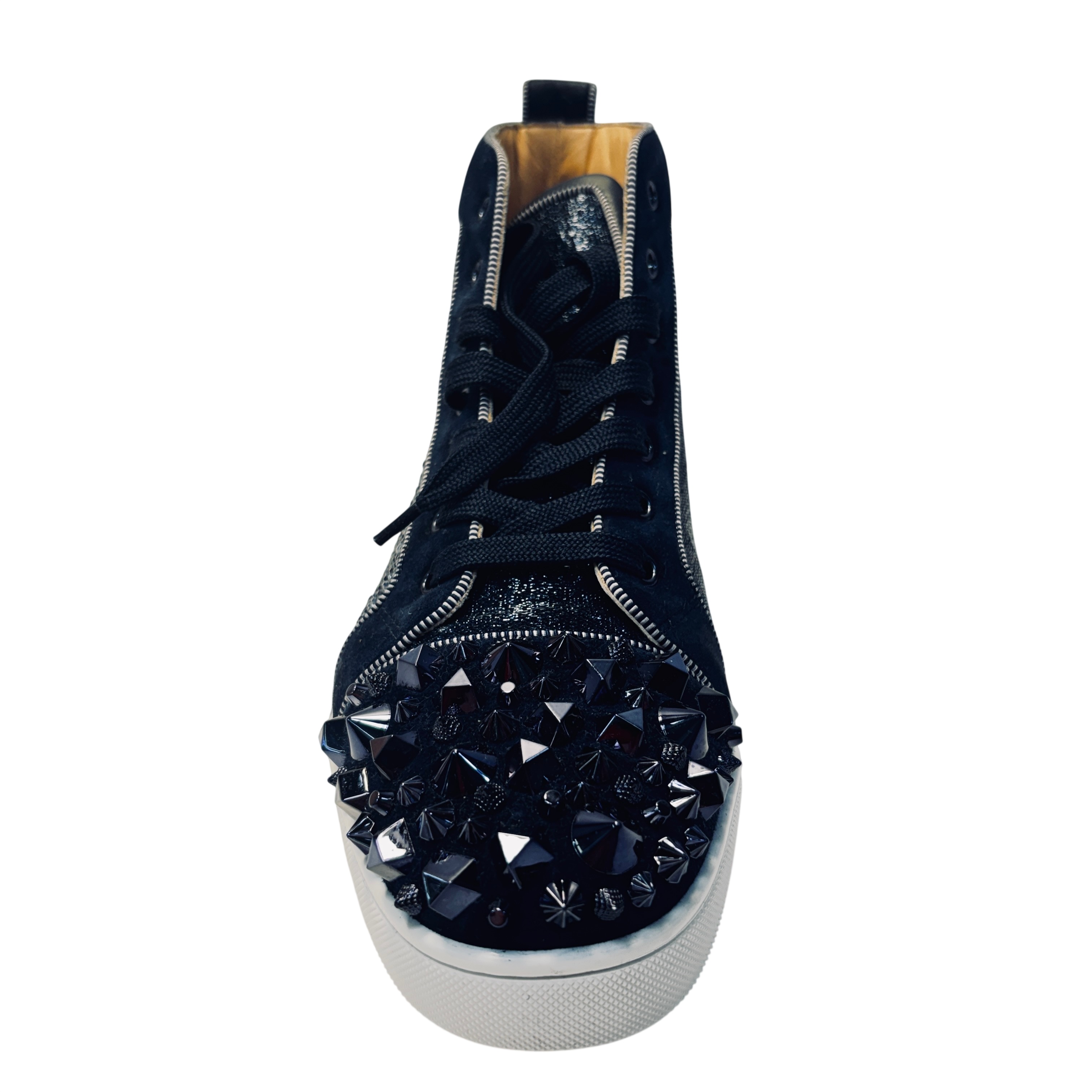 Christian Louboutin Lou Mix Flat 2019 Strass Suede Sneaker 1191183