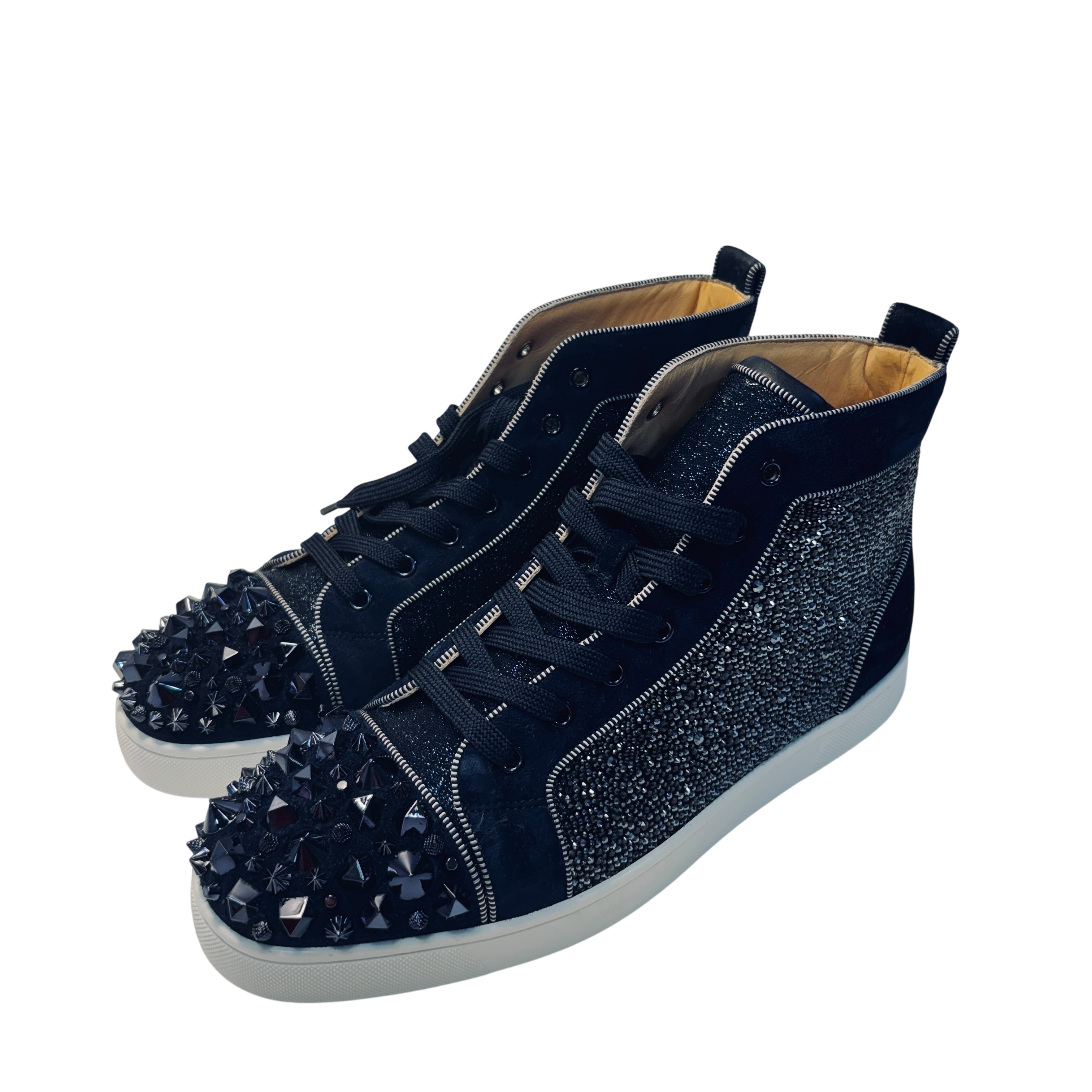Christian Louboutin Lou Mix Flat 2019 Strass Suede Sneaker 1191183