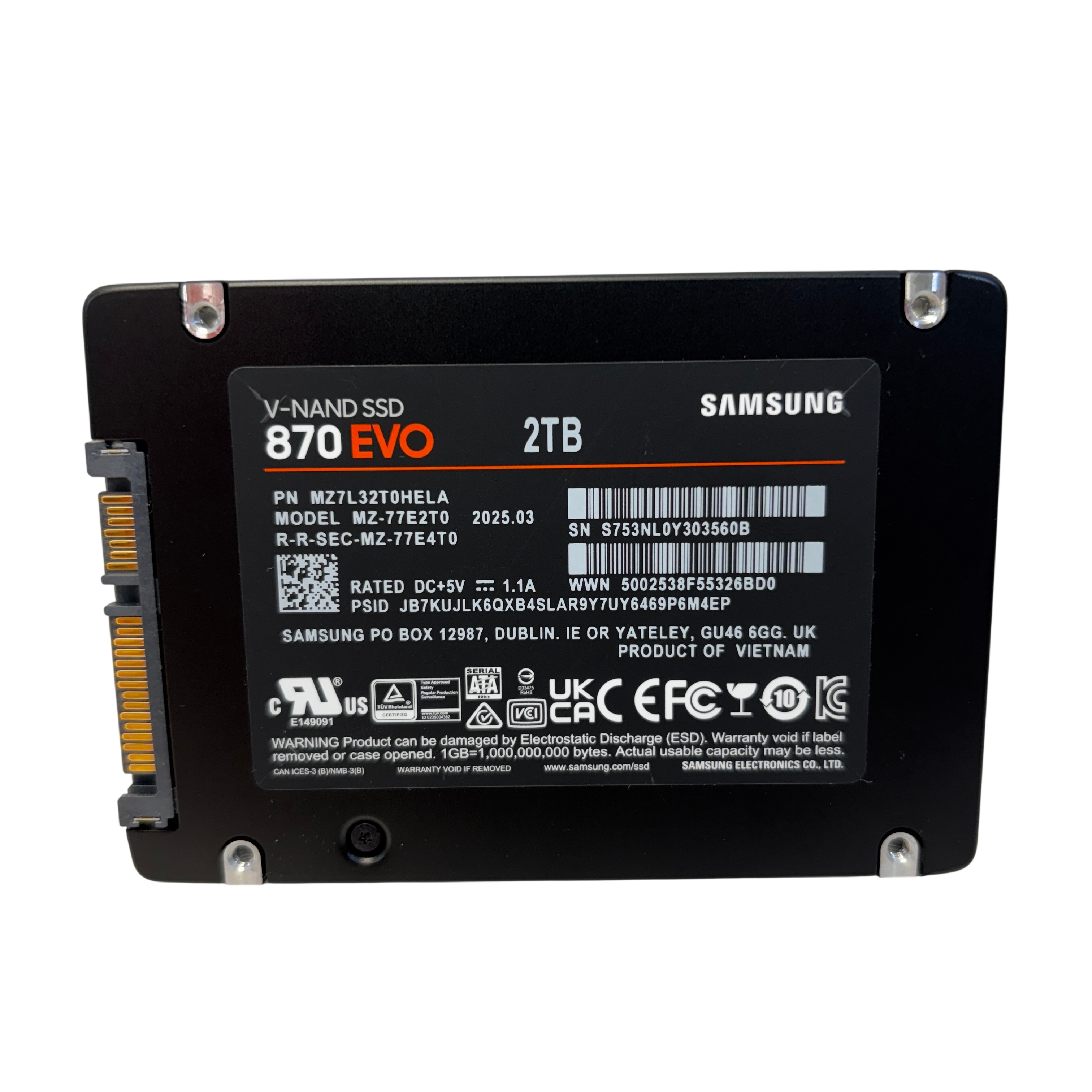 Samsung 870 EVO 2TB SATA III 6Gbps 2.5