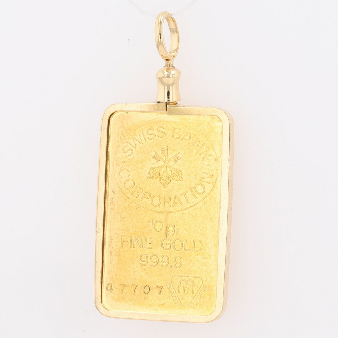 37mm Swiss Bank Corp. 10 Gram Bar Pendant w/o Chain 18k 37mm Swiss Bank Corp. 10 Gram Bar Pendant w/o Chain 18k