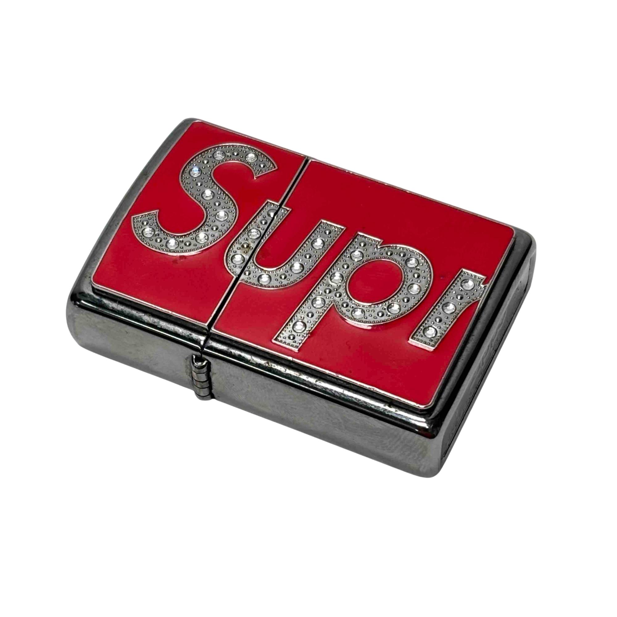 Supreme x Zippo Red/Silver Lighter Swarovski Crystal Accents