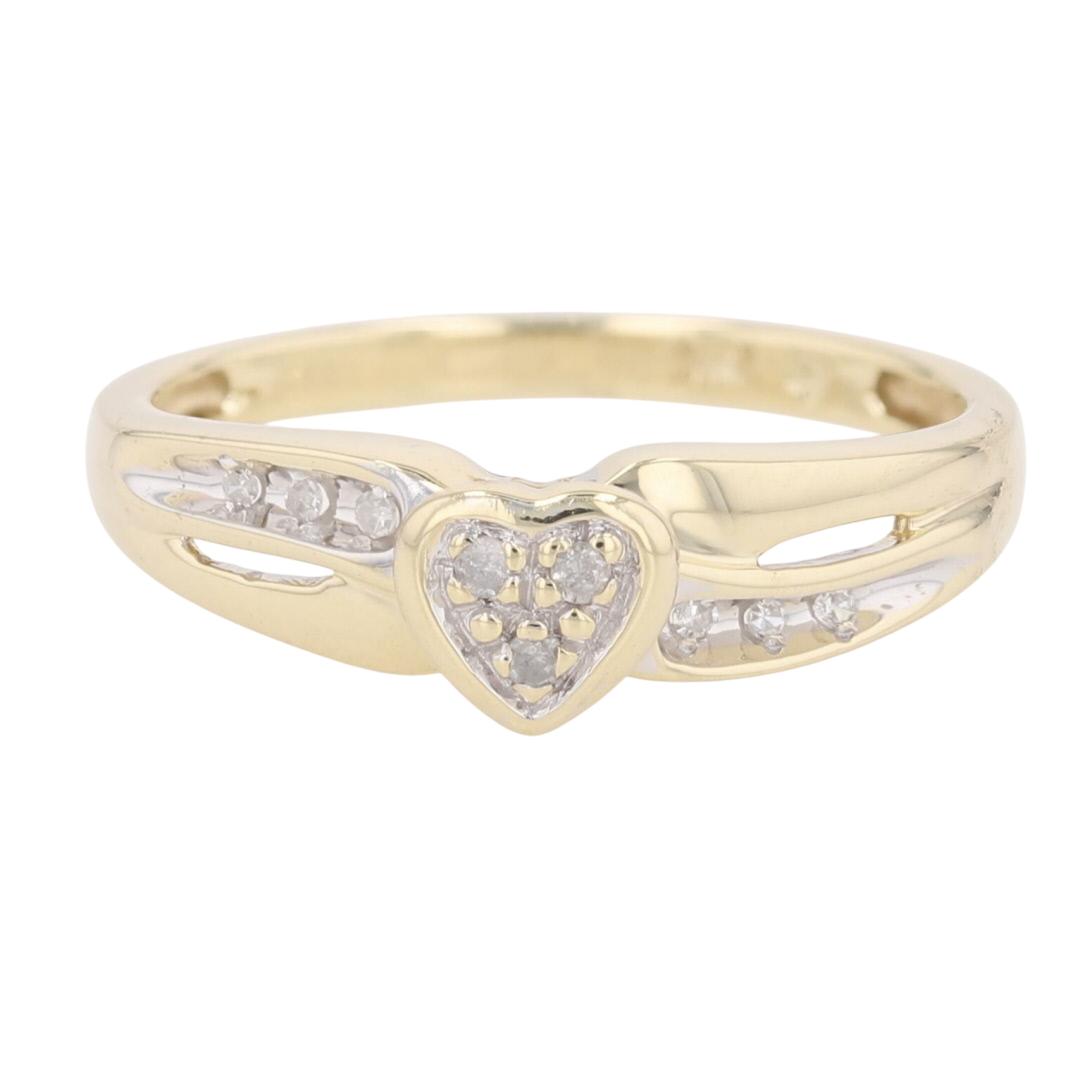 wish upon a star K18WG diamond ring 0.066ct d0.05ct - Auth