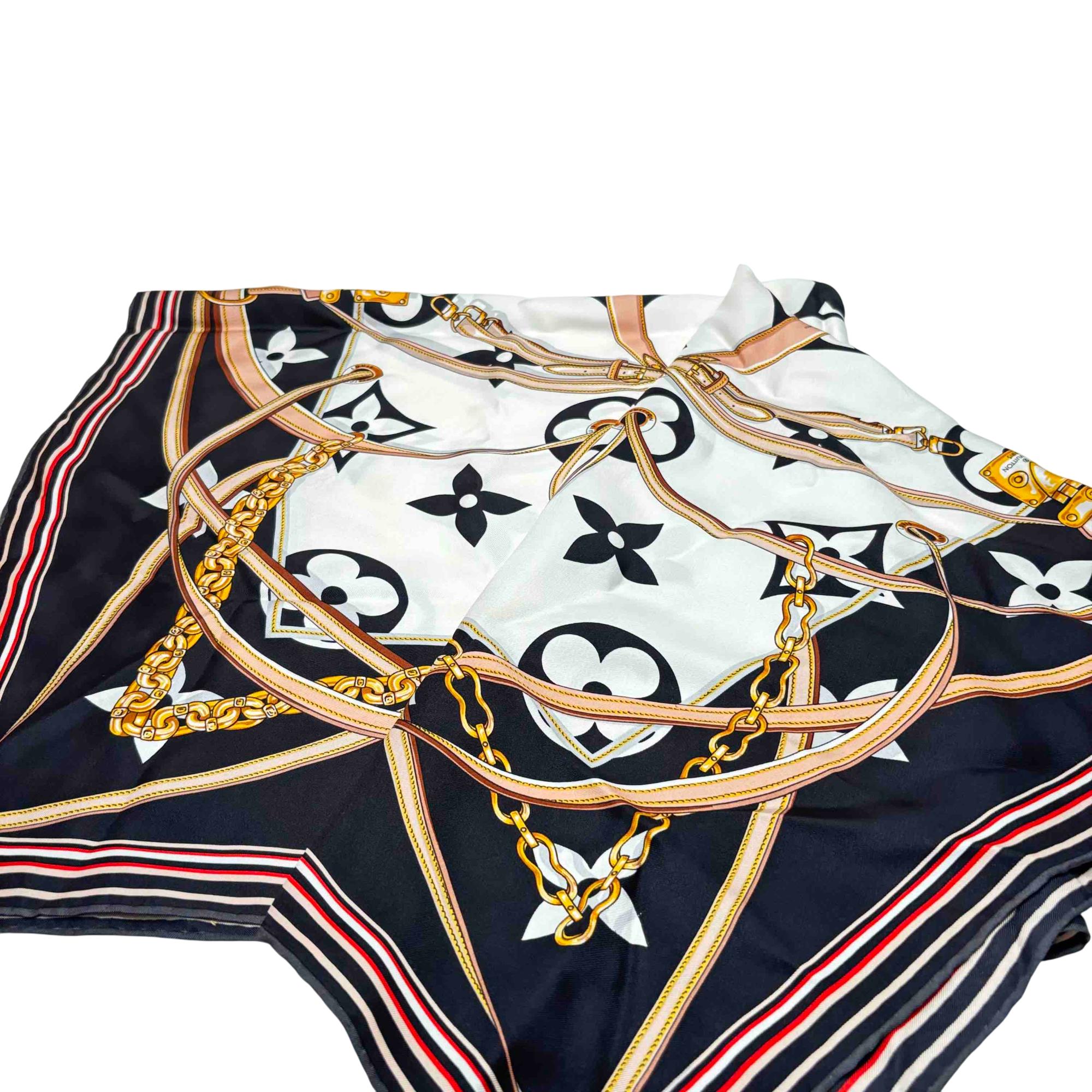 ルイヴィトン　カレ90・アルティメット　シルク　ストール　ショール　M76649 LOUIS VUITTON Kare 90 Ultimate monogram giant Scarf Silk WHT