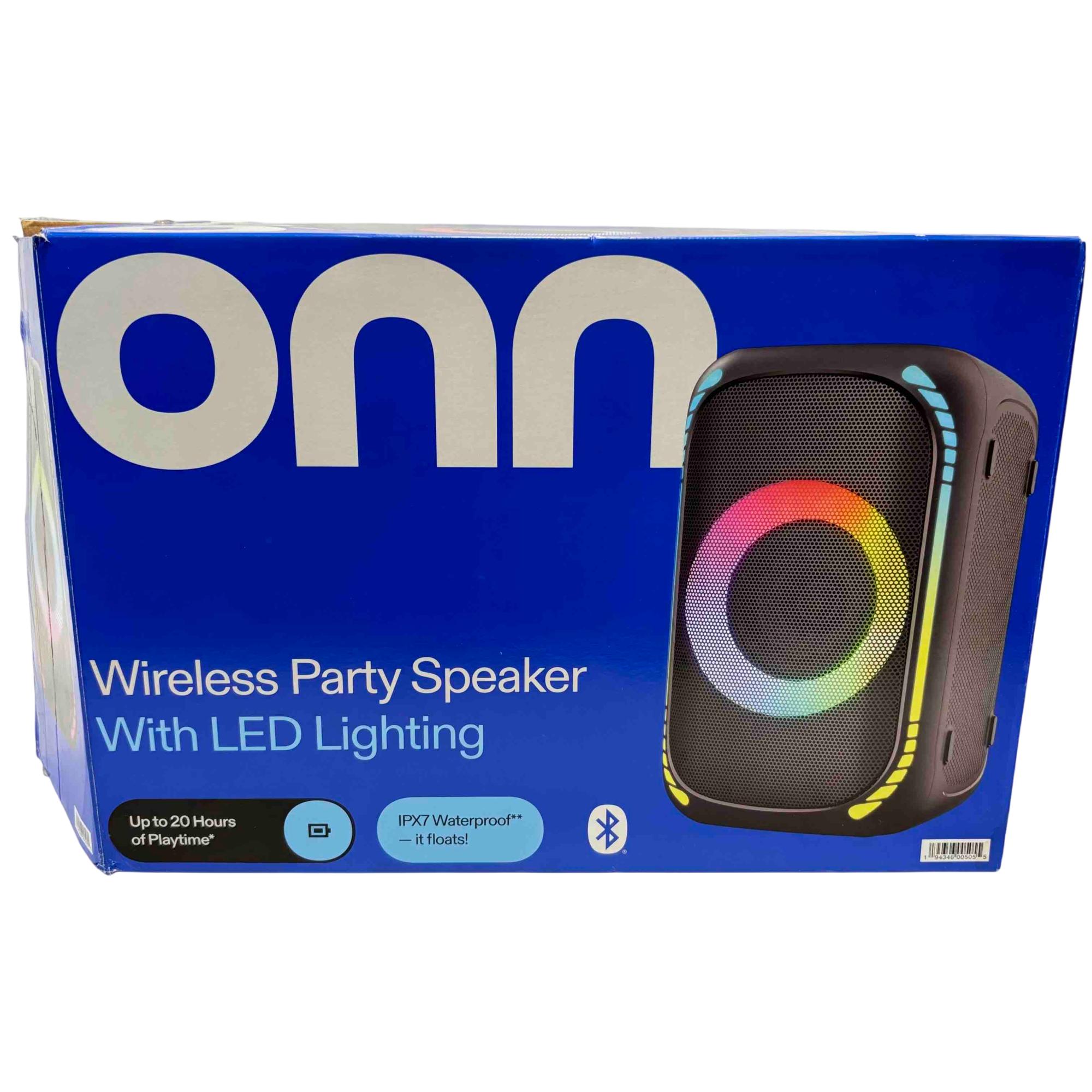 onn. Medium Party Speaker Gen. 2 Wireless with LED Lighting 100094812