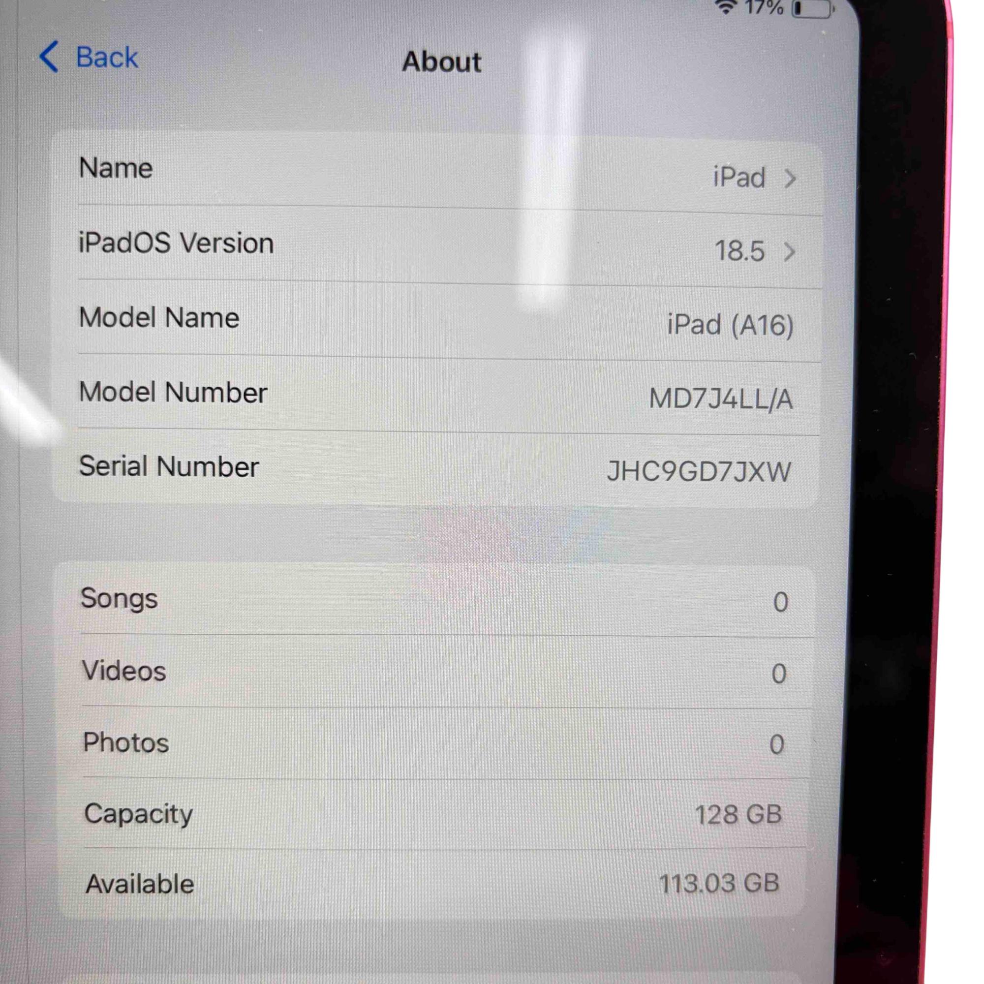 Apple iPad 10th Generation MD7J4LL/A 3.0GHz 128GB Wi-Fi + Cellular