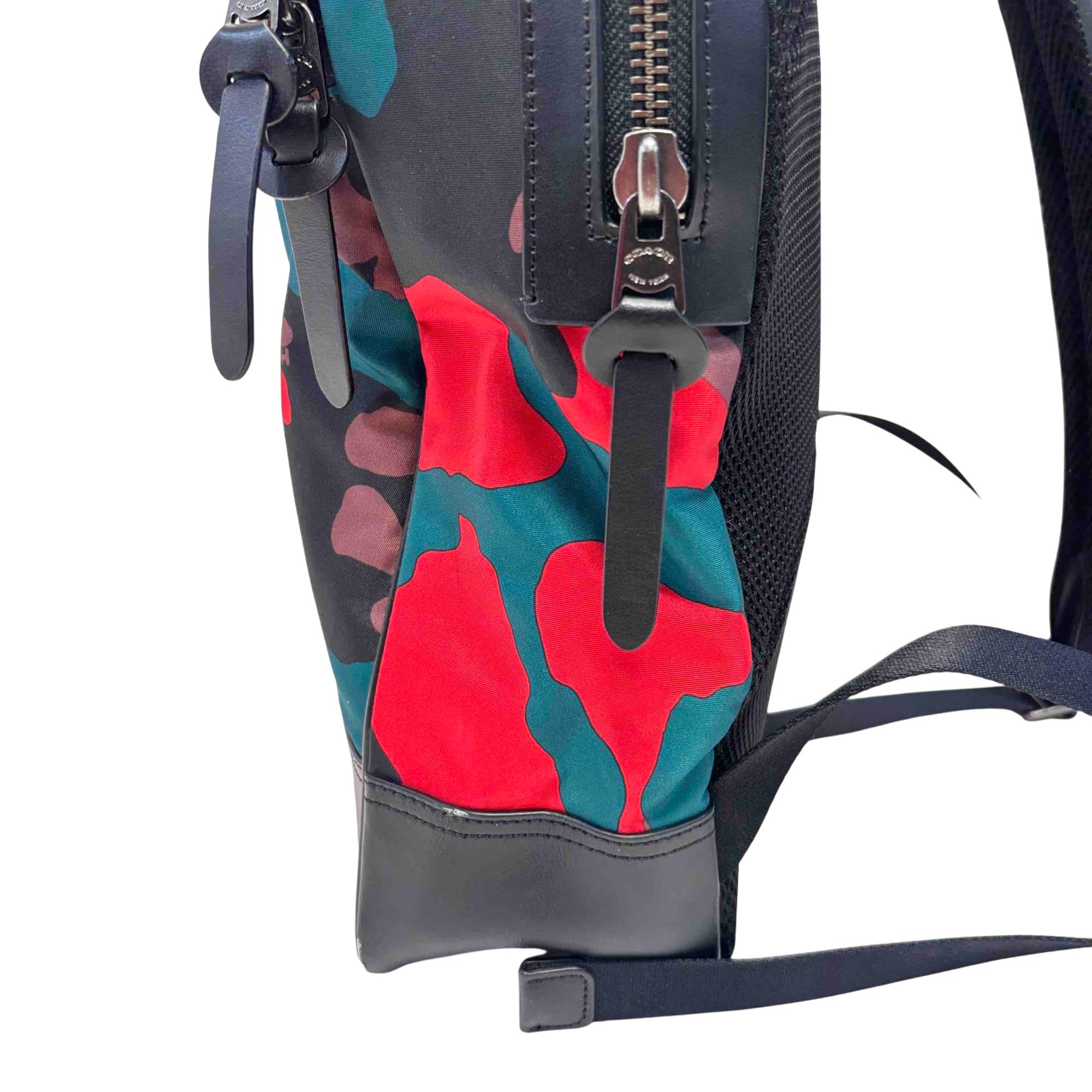 Coach Charles Moto Camo F67945 Coated Canvas Backpack