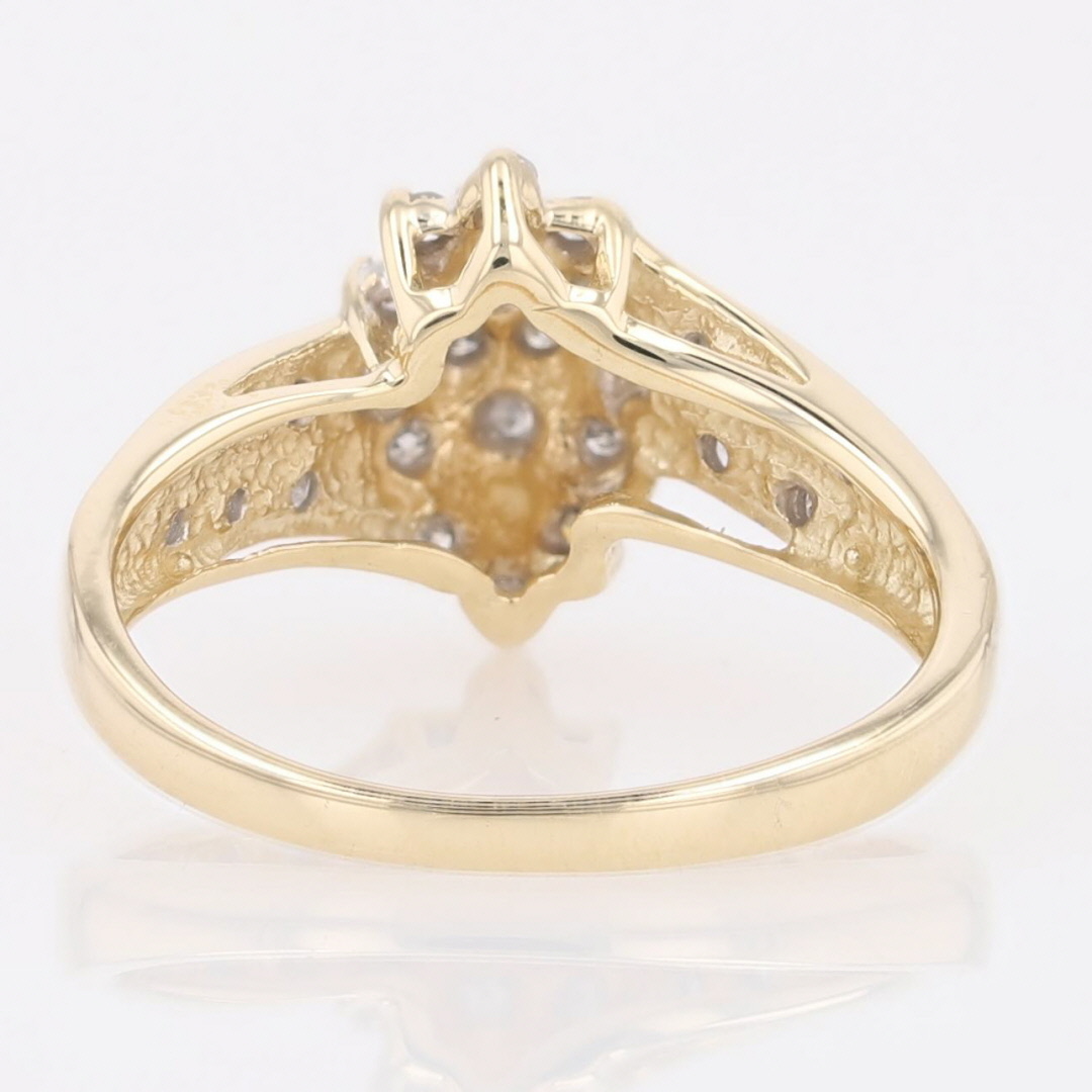 .18ctw Round Cut Diamond Cluster Engagement Ring 10k Yellow Gold Size 7
