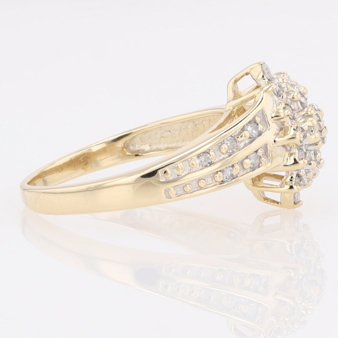 .18ctw Round Cut Diamond Cluster Engagement Ring 10k Yellow Gold Size 7