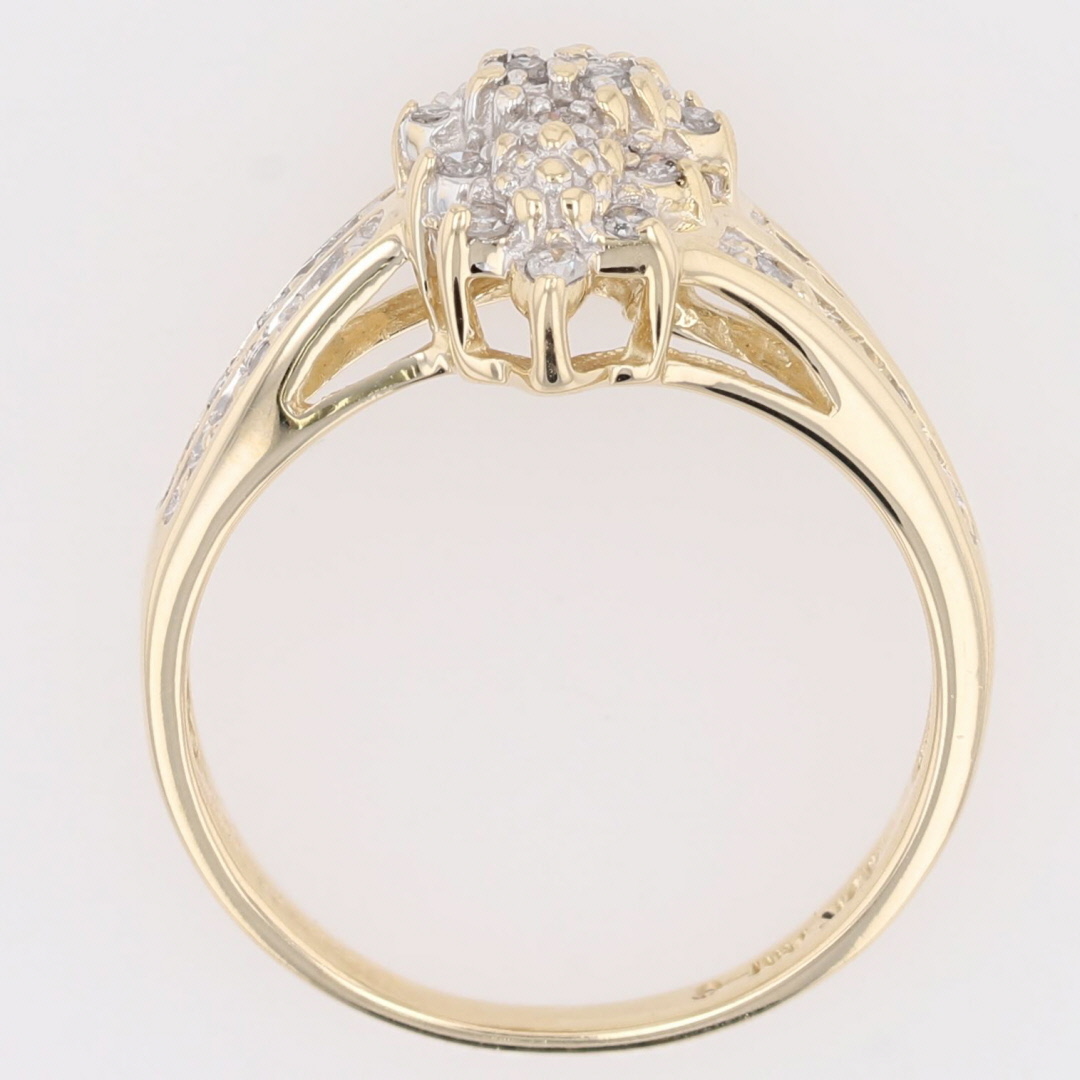 .18ctw Round Cut Diamond Cluster Engagement Ring 10k Yellow Gold Size 7