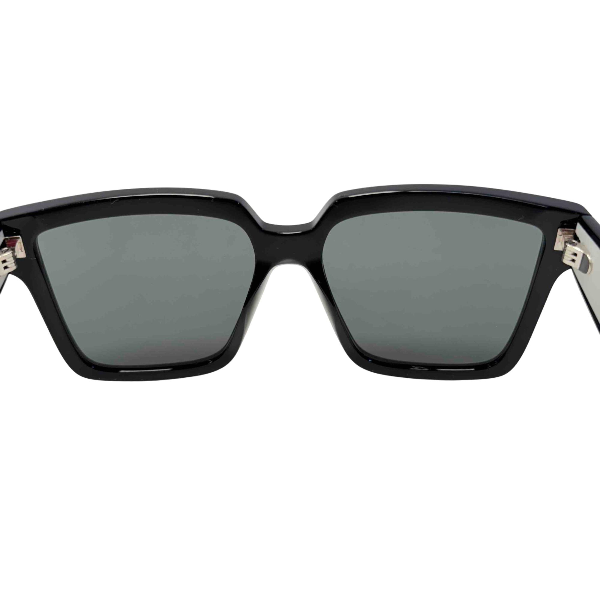 Prada SPR 24 58018 1AB-560 Black Rectangular Sunglasses