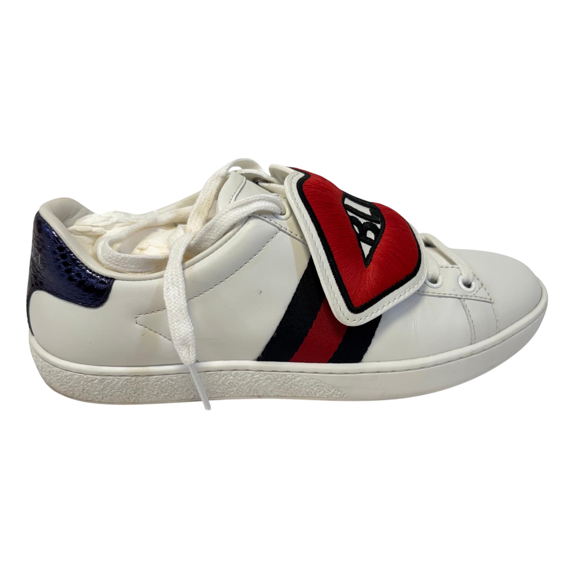 Gucci Ace Blind For Love White Leather Sneakers 470342-0-9070