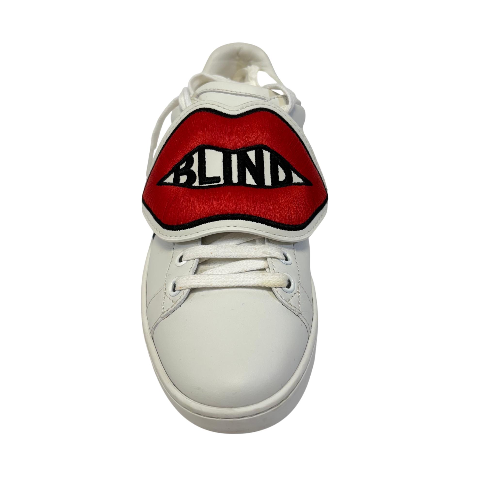 Gucci Ace Blind For Love White Leather Sneakers 470342-0-9070