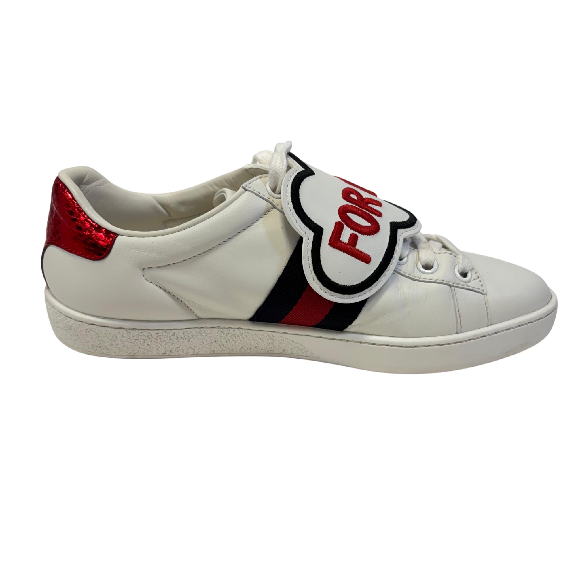 Gucci Ace Blind For Love White Leather Sneakers 470342-0-9070