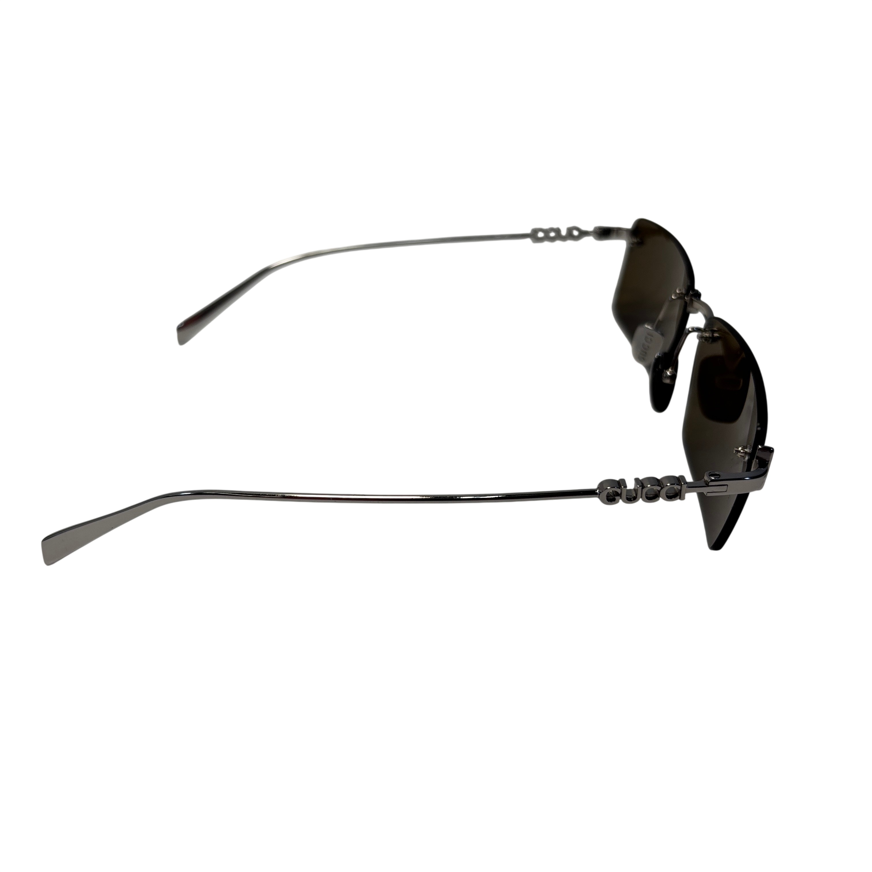 Gucci Rimless Rectangular Metal Frame Sunglasses GG1941S