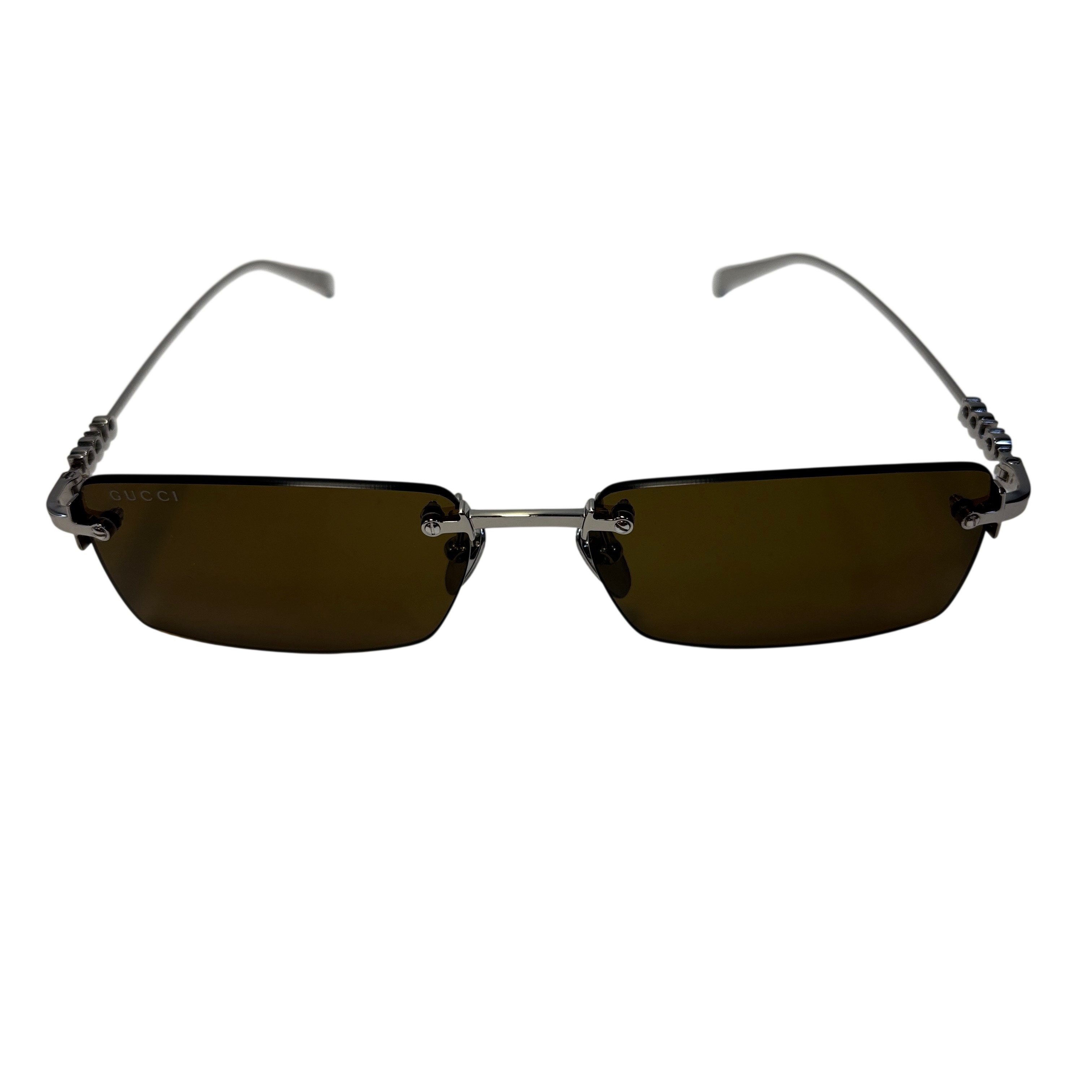 Gucci Rimless Rectangular Metal Frame Sunglasses GG1941S