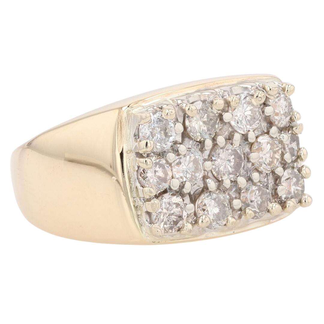 1.82ctw Round Cut Diamond Cluster Wedding Band Ring 14k Yellow Gold ...