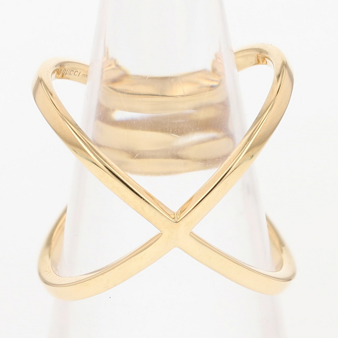 Running Ring GUCCI GG Running .05ctw Diamond Crossover Split Ring 18k Yellow Gold ...