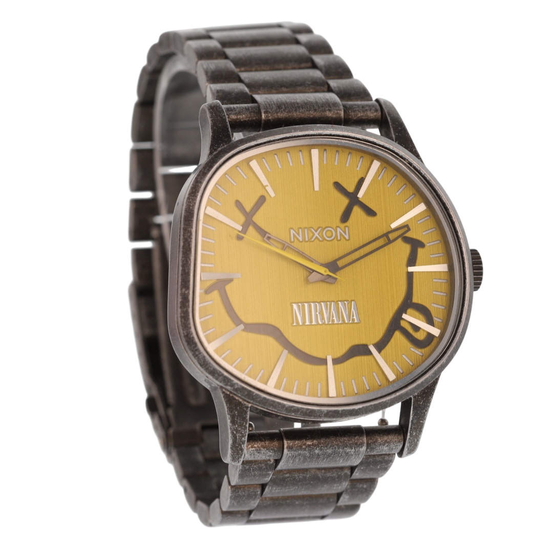 Nixon Nirvana Sentry Wobble 42mm Yellow Dial Stainless Steel Men's