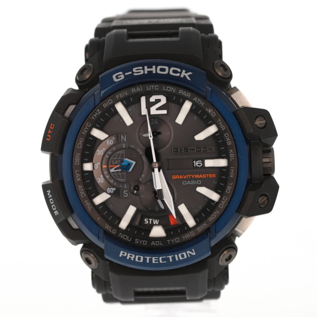 CASIO G-SHOCK GRAVITYMASTER ブラック×ブルー Casio G-Shock Gravitymaster 53mm Black Dial Ana-Digi Solar Men's