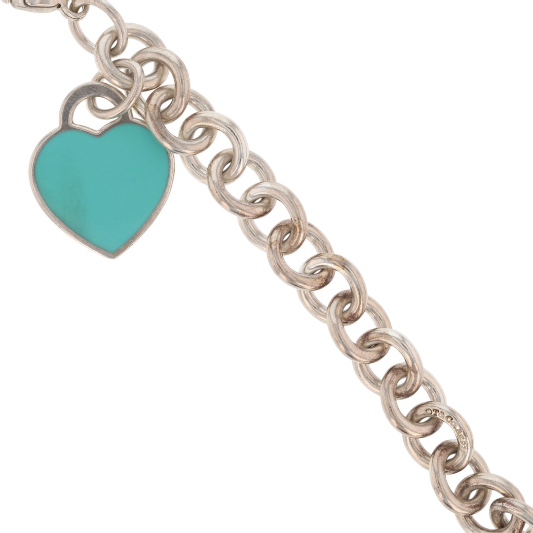 Return To Tiffany Blue Enamel Heart Tag 7.5