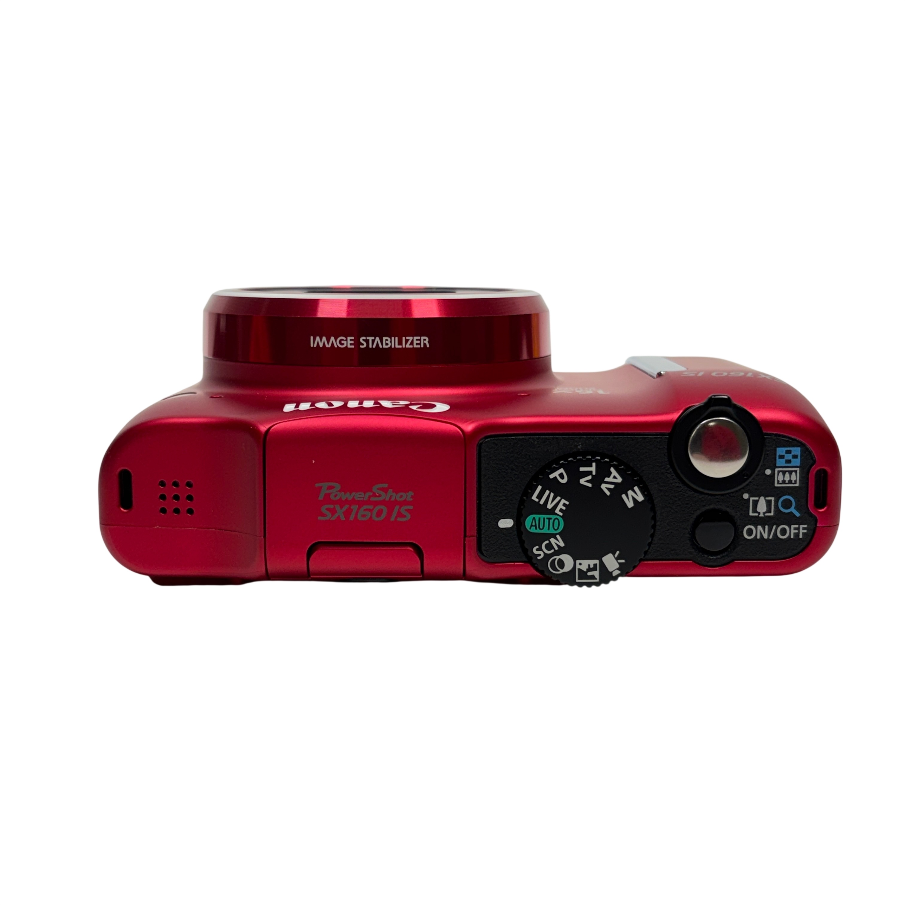 Canon SX160 IS 16MP 16x Optical Zoom Red Digital Camera