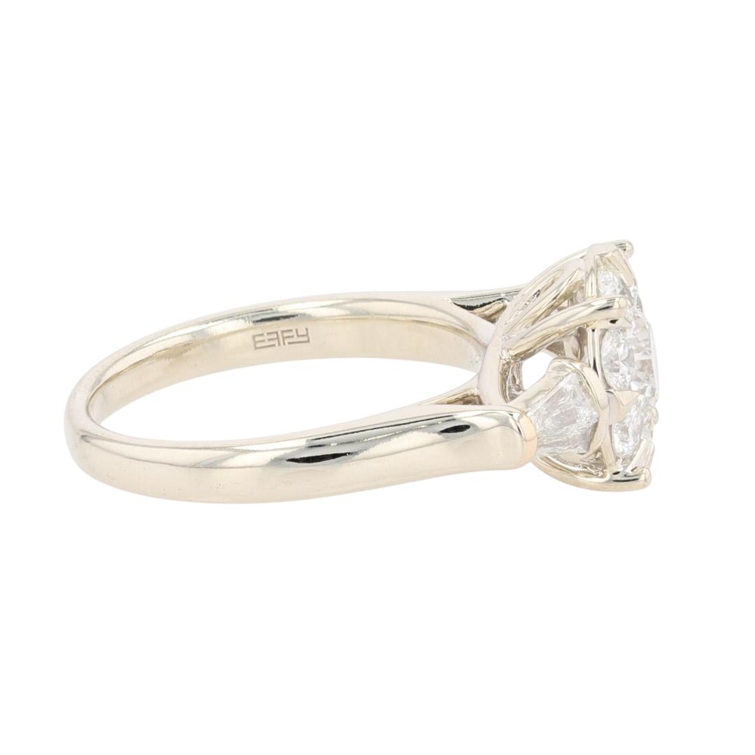 EFFY 1.63ctw Round Cut Diamond Halo Engagement Ring 14k White Gold Size 7