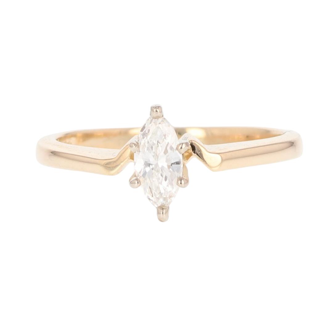 .23ct Marquise Cut Diamond Solitaire Engagement Ring 14k Yellow Gold ...