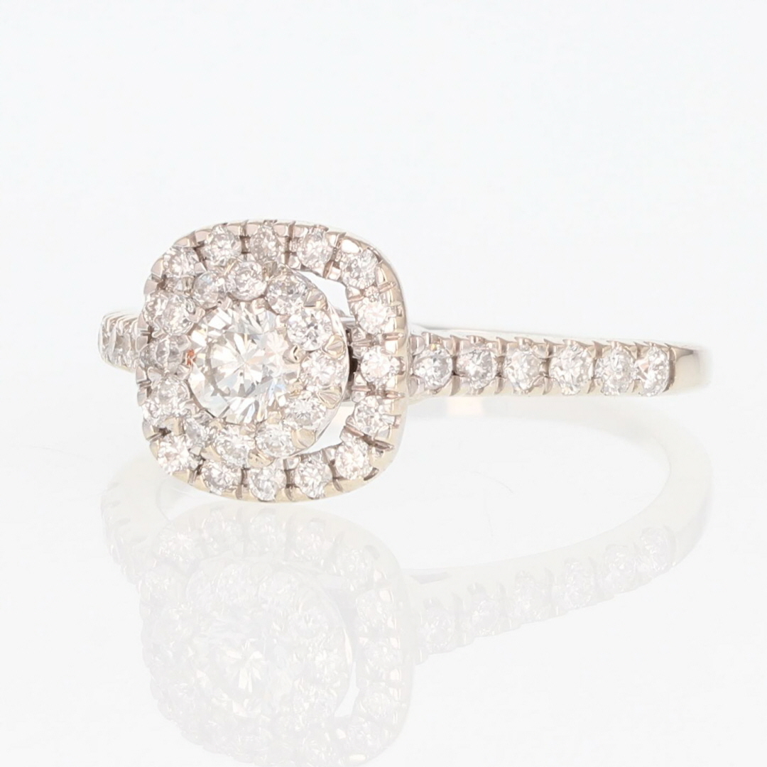 .67ctw Round Cut Diamond Double Halo Engagement Ring 14k White Gold ...