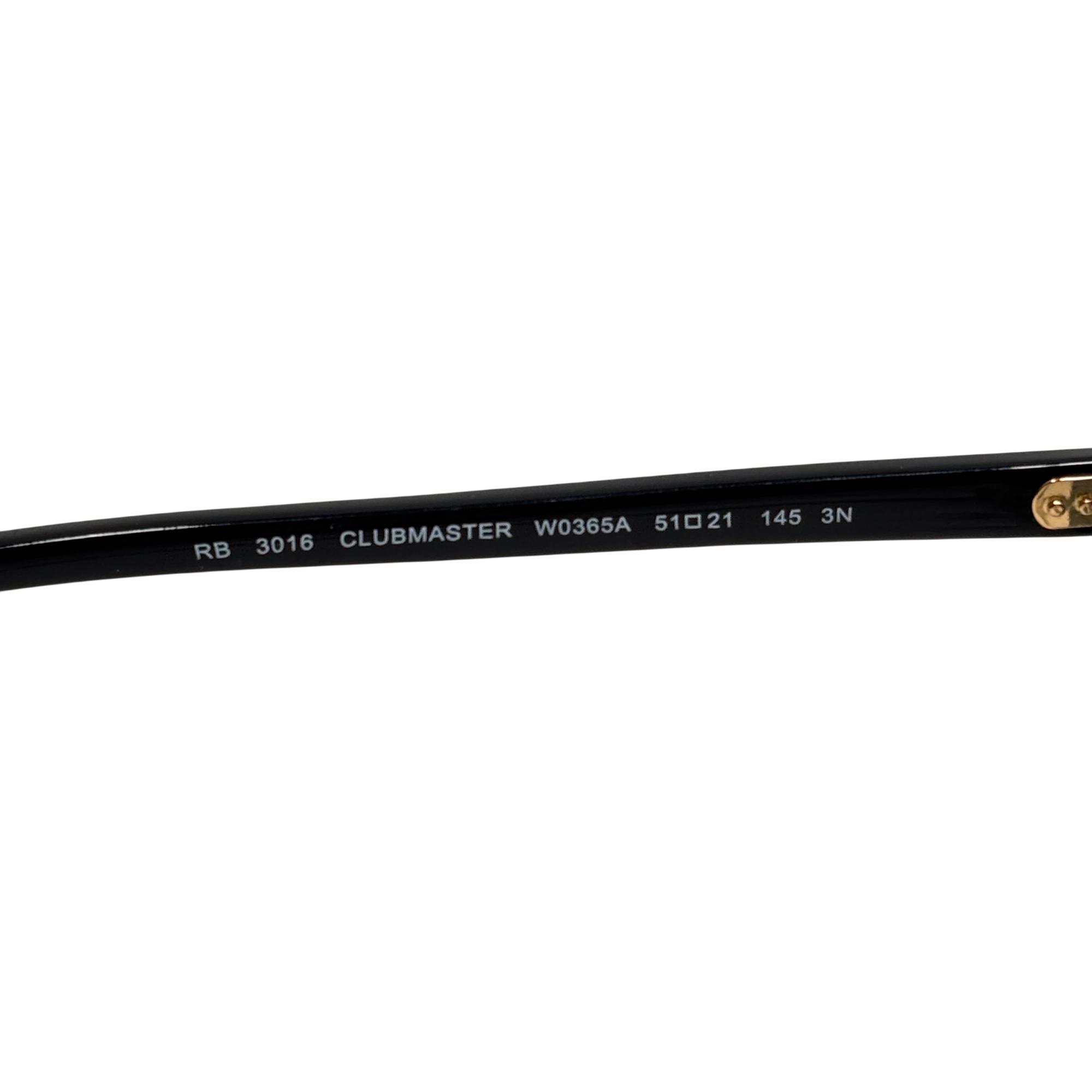 Ray-Ban Clubmaster Classic RB3016 W0365 Polished Black/Gold Sunglasses