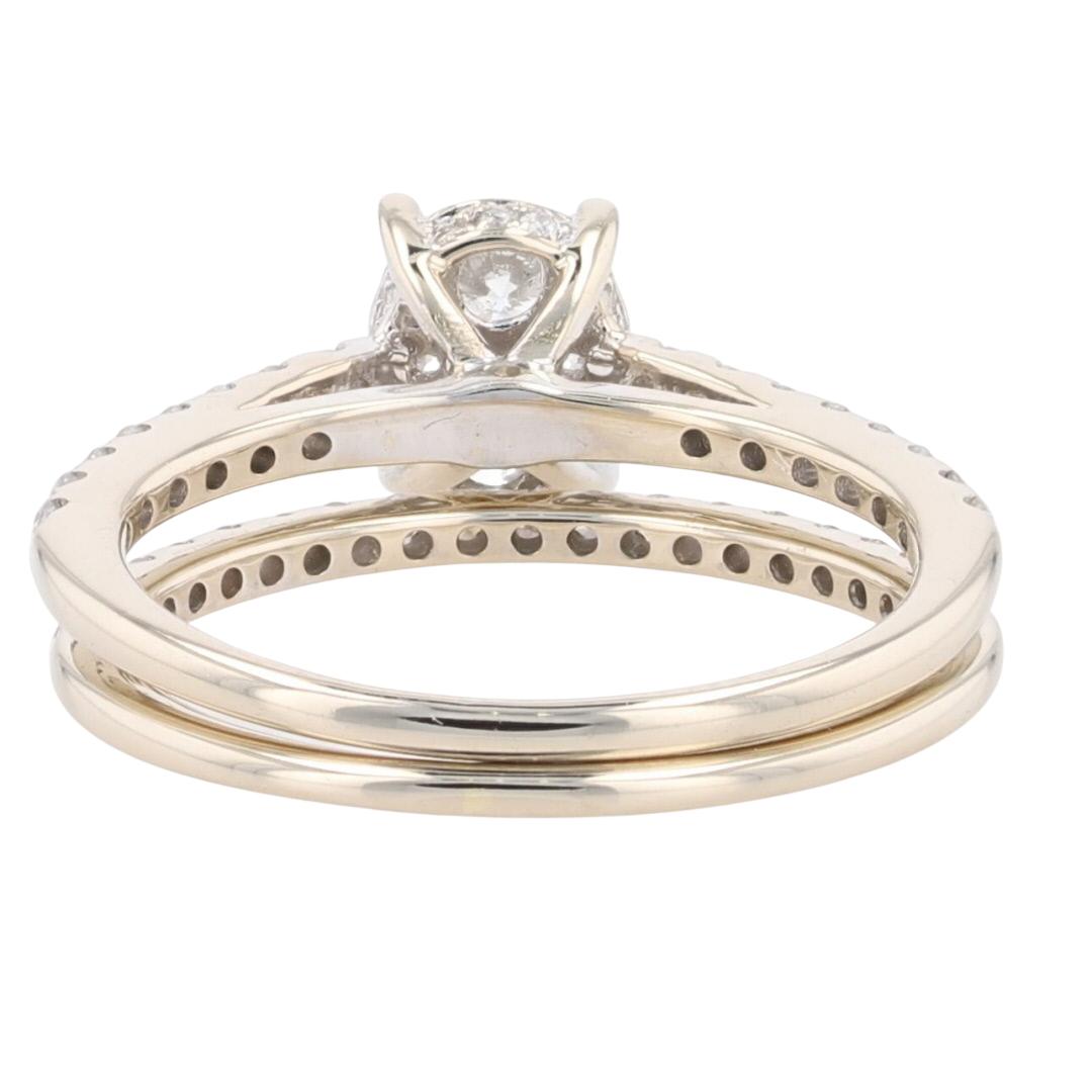 .56ctw Round Cut Diamond Oval Cluster Wedding Set Rings 14k White Gold ...