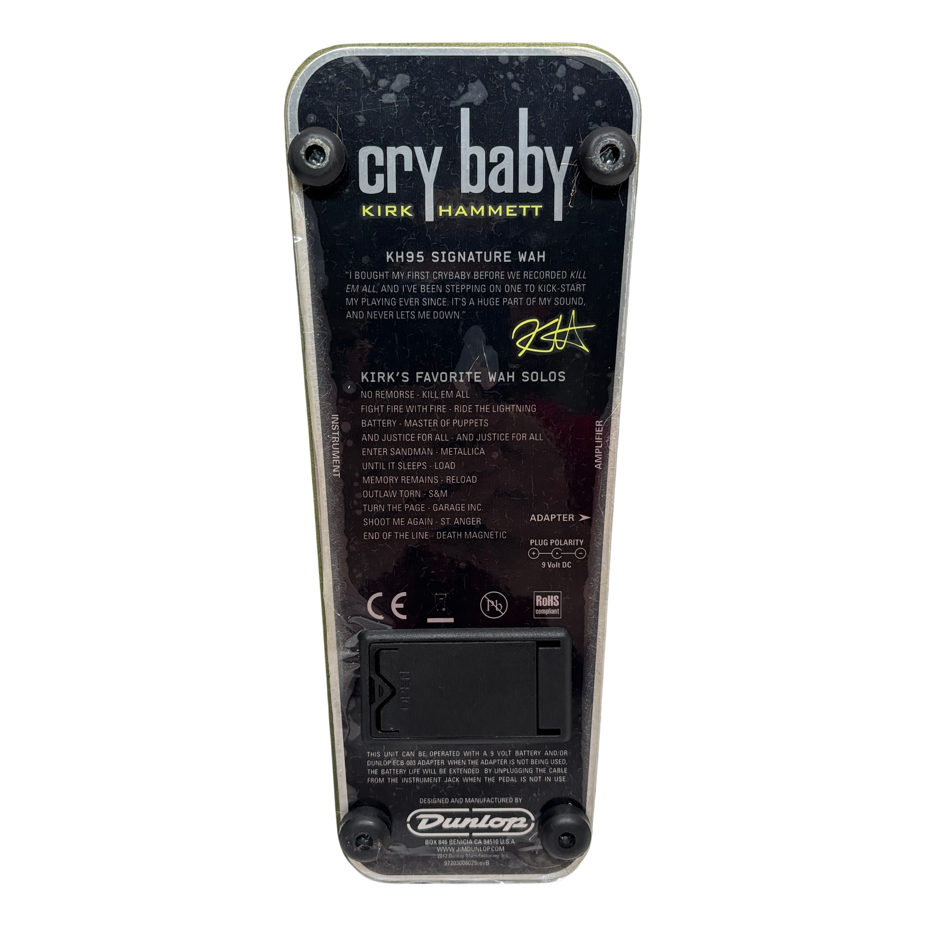 Dunlop KH95 Kirk Hammett Signature Cry Baby Wah Pedal