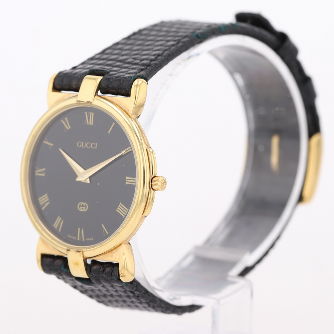 Gucci 3400 M 29mm Black Dial Quartz Leather Strap Women's Wristwatch