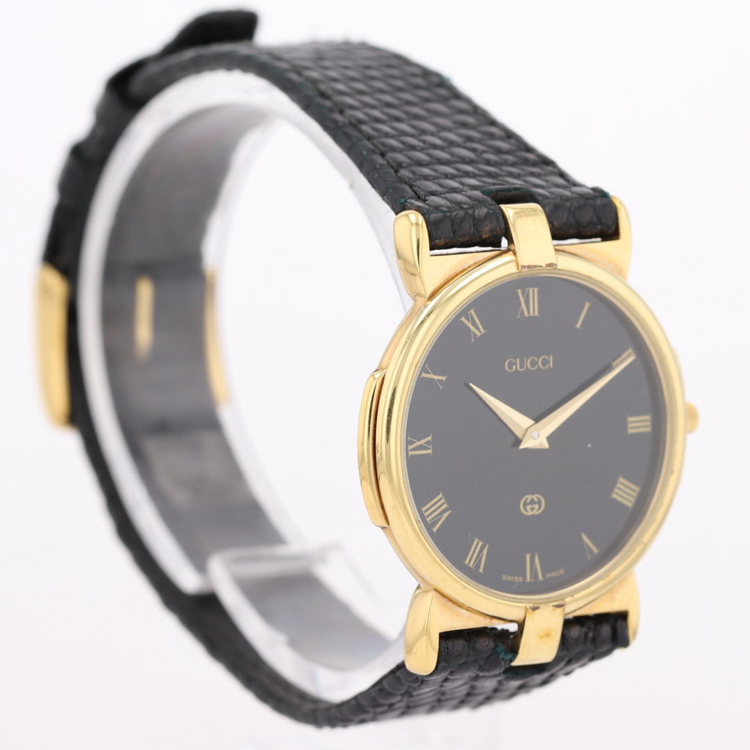Gucci 3400 M 29mm Black Dial Quartz Leather Strap Women's Wristwatch