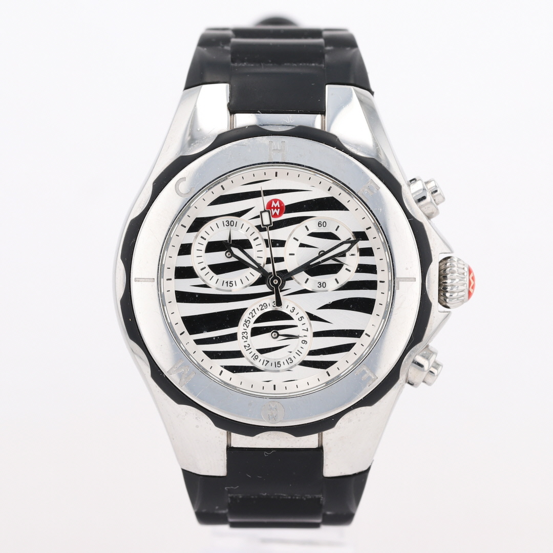 Michele Tahitian Jelly Bean Zebra Print Dial Silicone Strap