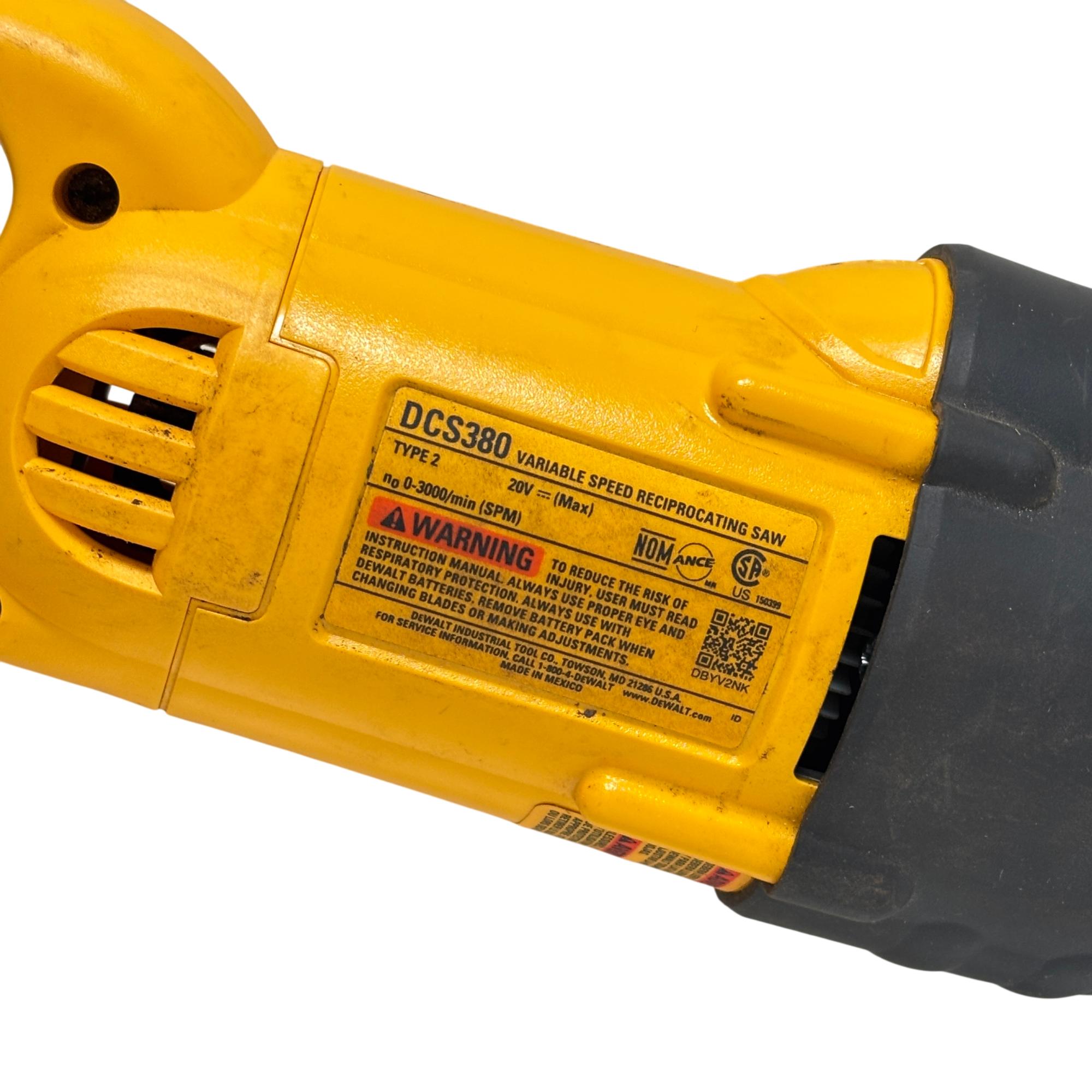 DeWalt DCS380 20V MAX Lithium-Ion Cordless Reciprocating Saw