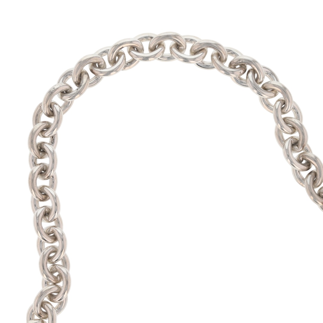 Return to Tiffany Oval Tag Rolo Link 15.5