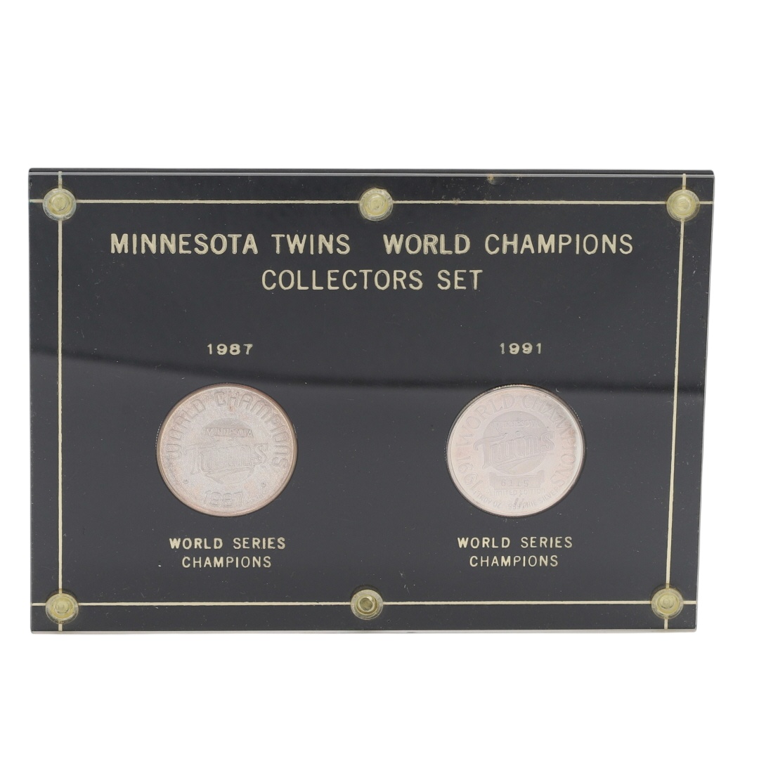MN Twins 1987 & 1991 World Champions Collectors Set Silver Coins