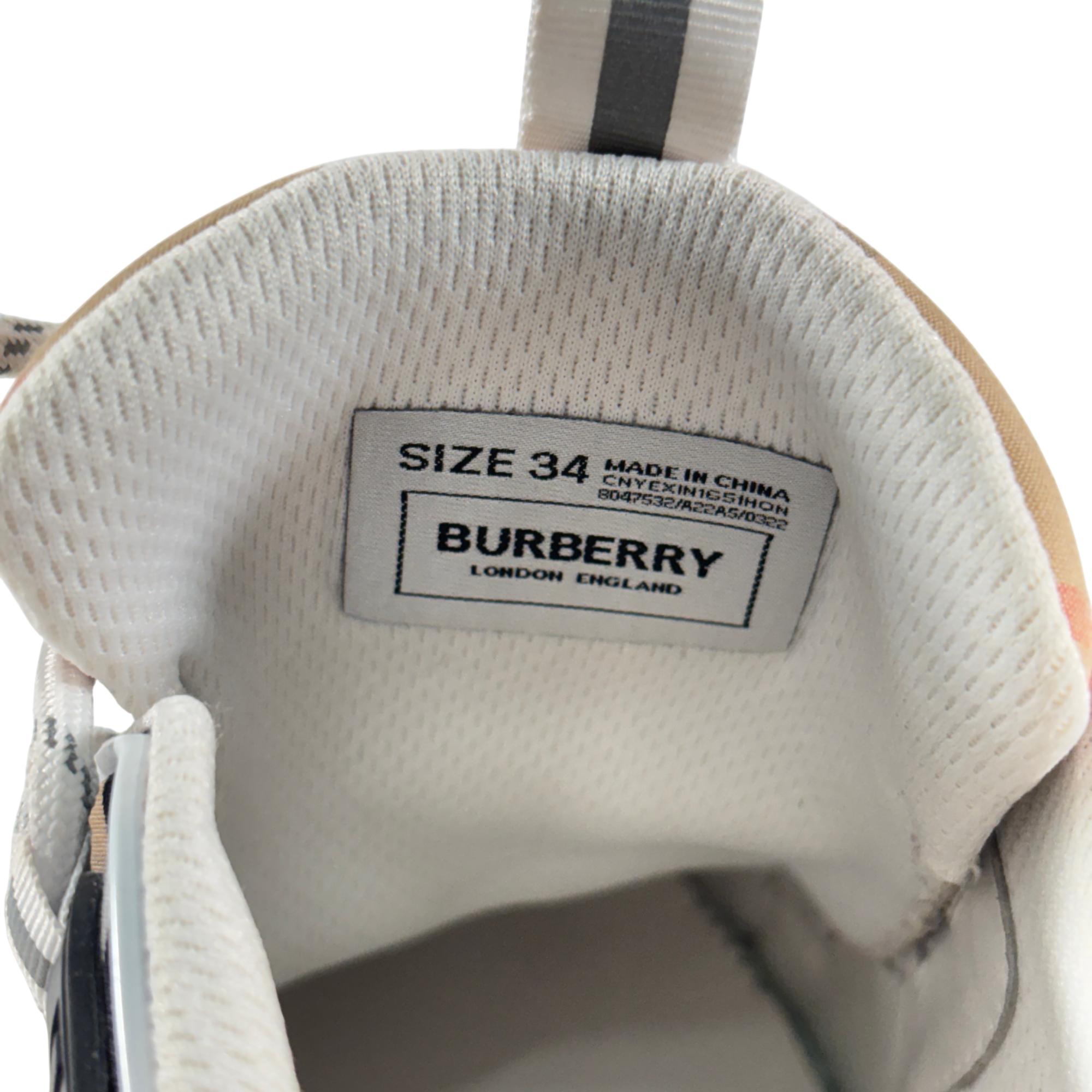 Burberry Arthur 8047532 Archive Beige Kids Size 34 Fashion Sneakers