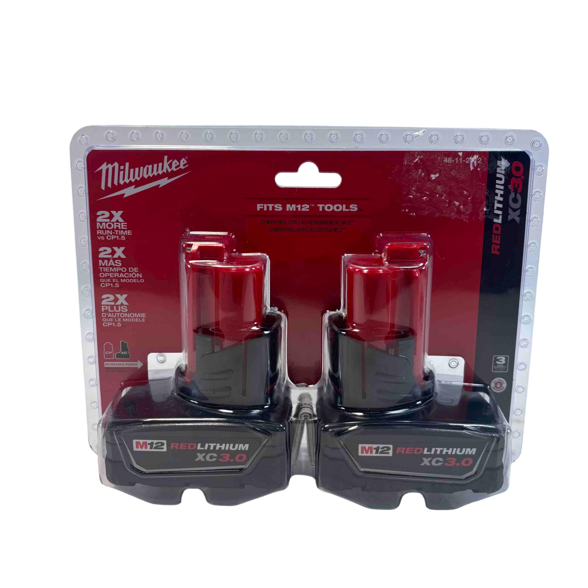 Milwaukee 48-11-2412 M12 REDLITHIUM XC3.0 Battery Pack (2-Pack)