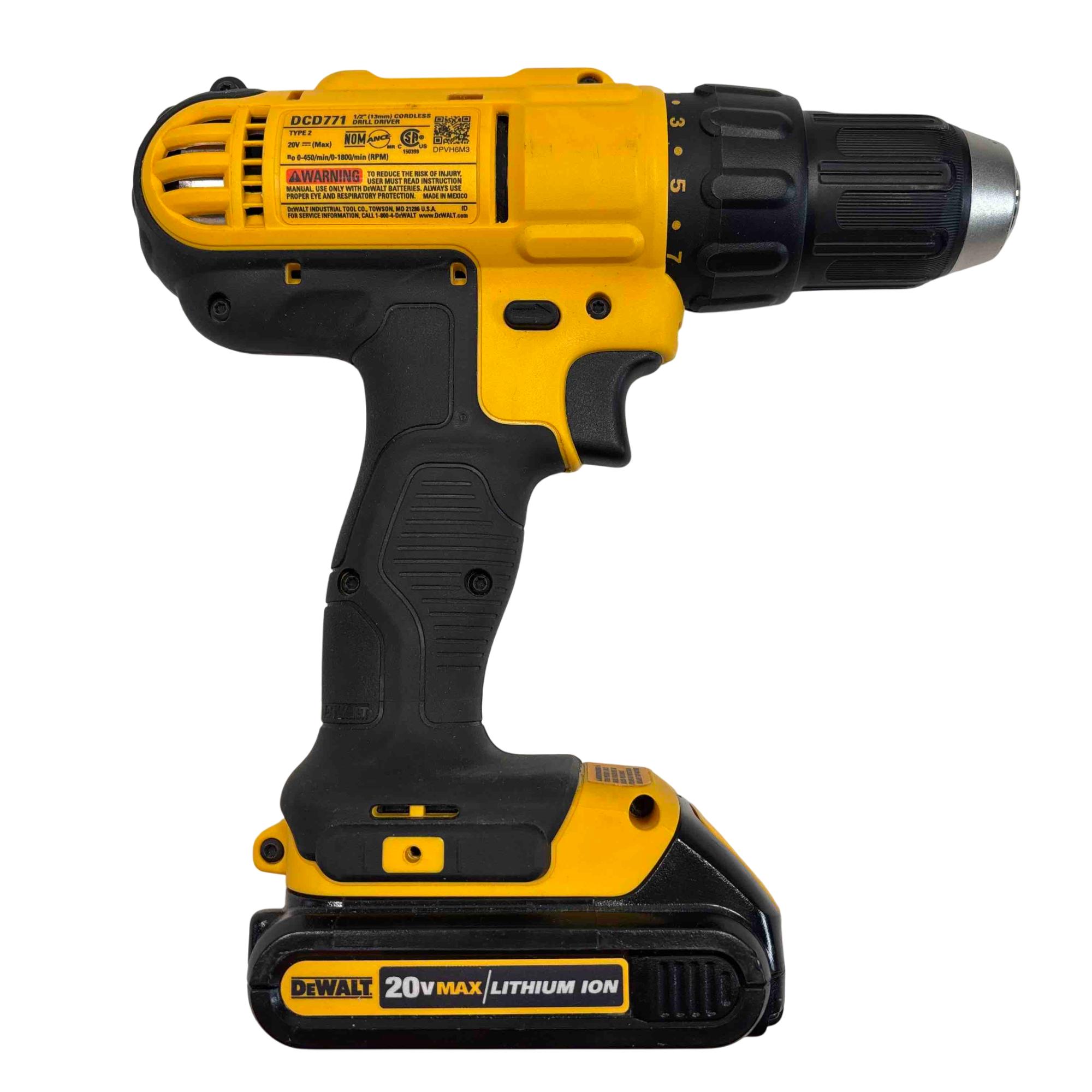 DeWalt DCD771 20V MAX Cordless 1/2
