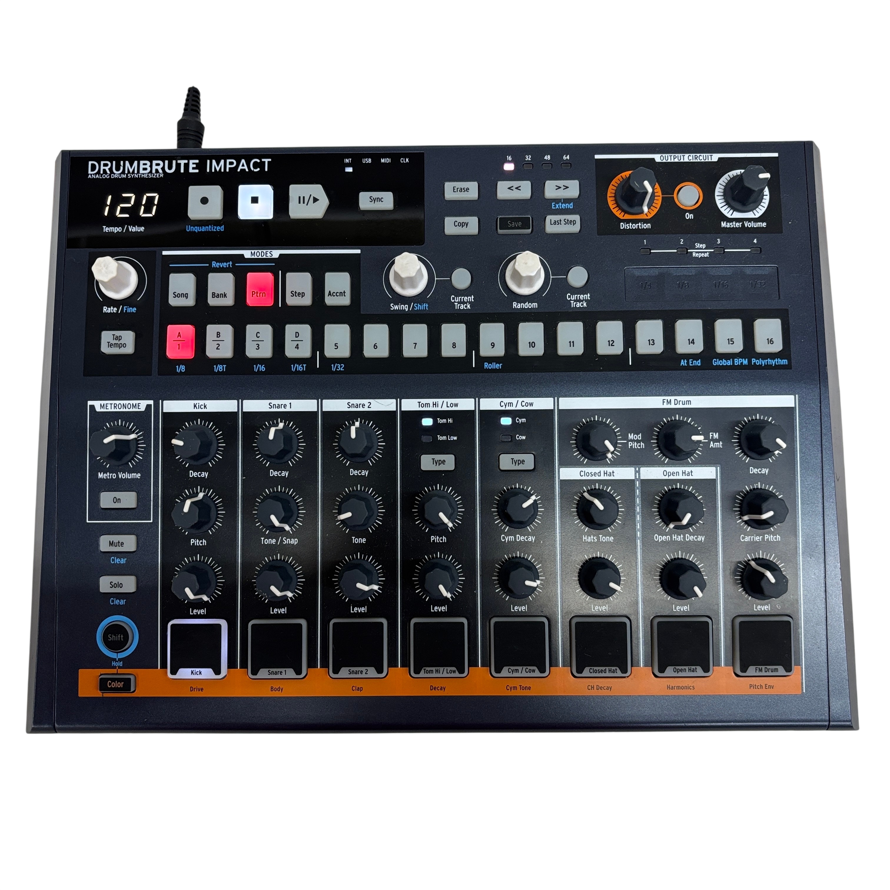 Arturia DrumBrute Impact Analog Drum Machine Synthesizer