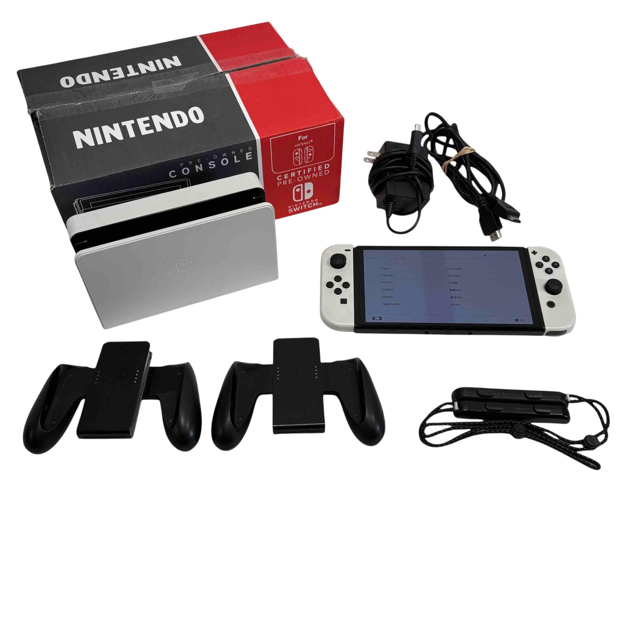 Nintendo Switch OLED Model HEG-001 White 64GB Handheld Video Game