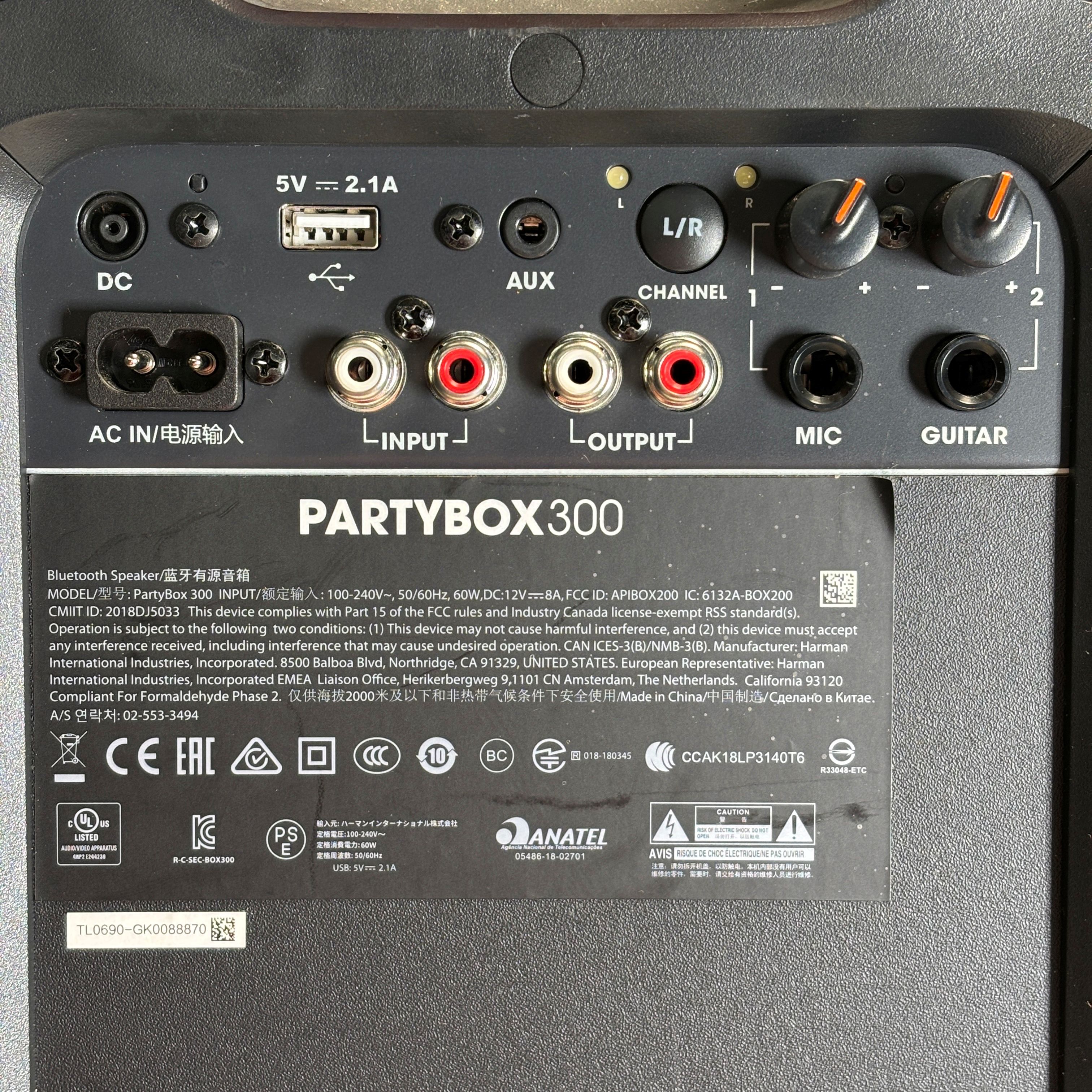 JBL PartyBox 300 Black Portable RGB Light Show Party Speaker
