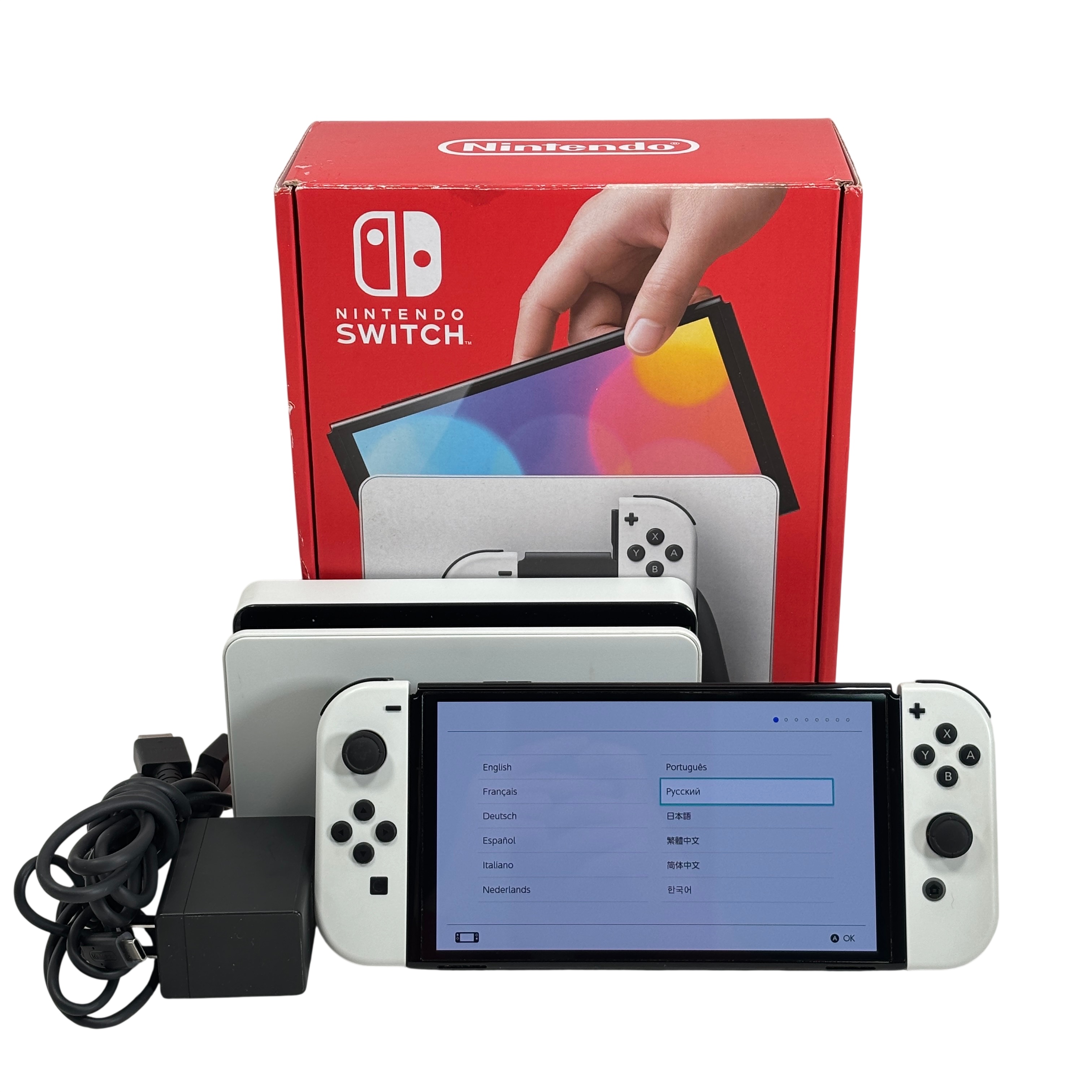Nintendo Switch OLED Model HEG-001 64GB White Handheld Video Game